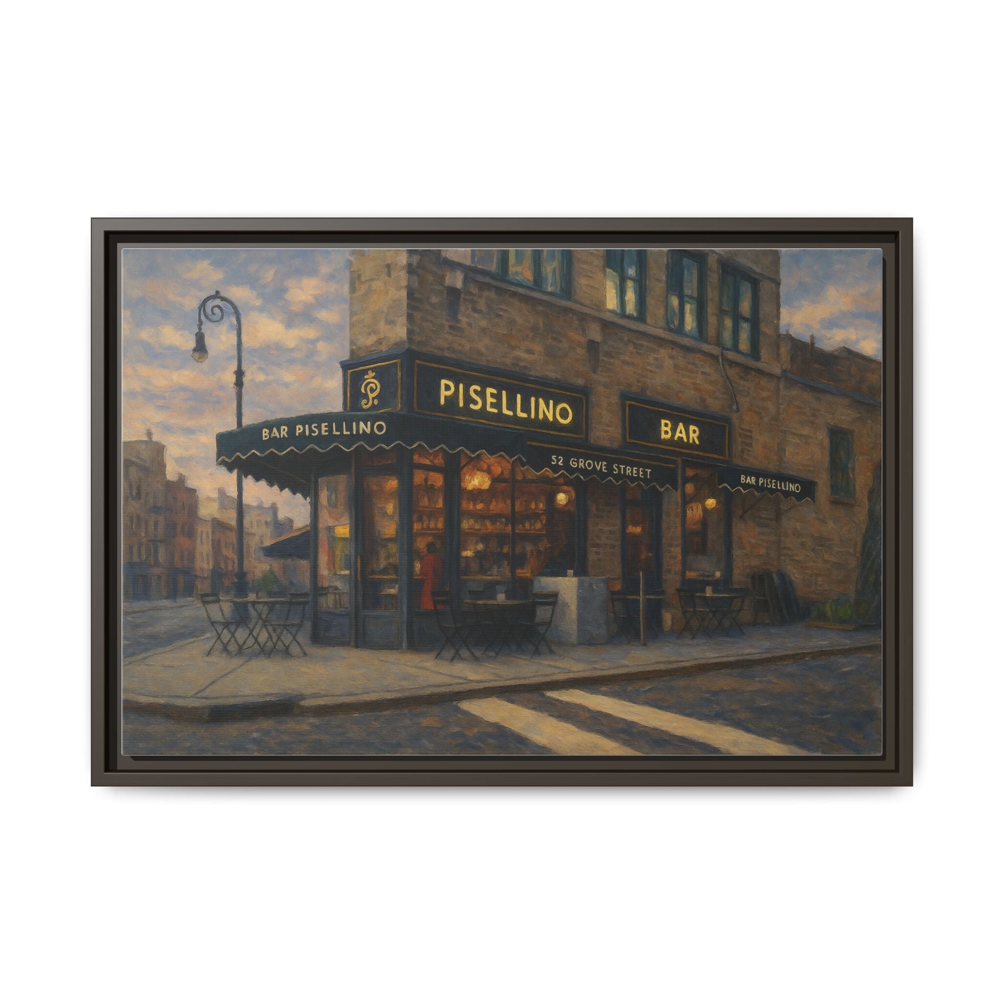 Bar Pisellino — Restaurant Print | Matte Canvas + Wooden Frame