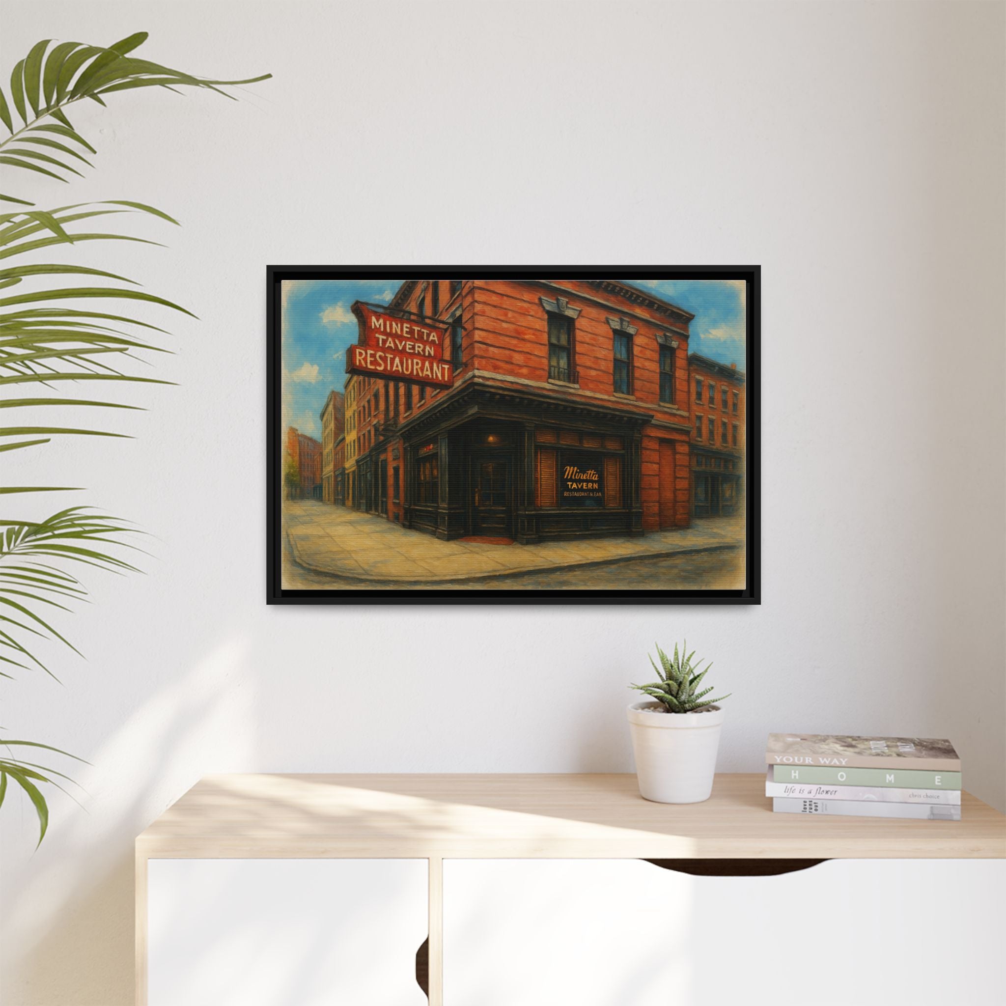 Minetta Tavern — Restaurant Print | Matte Canvas + Wooden Frame