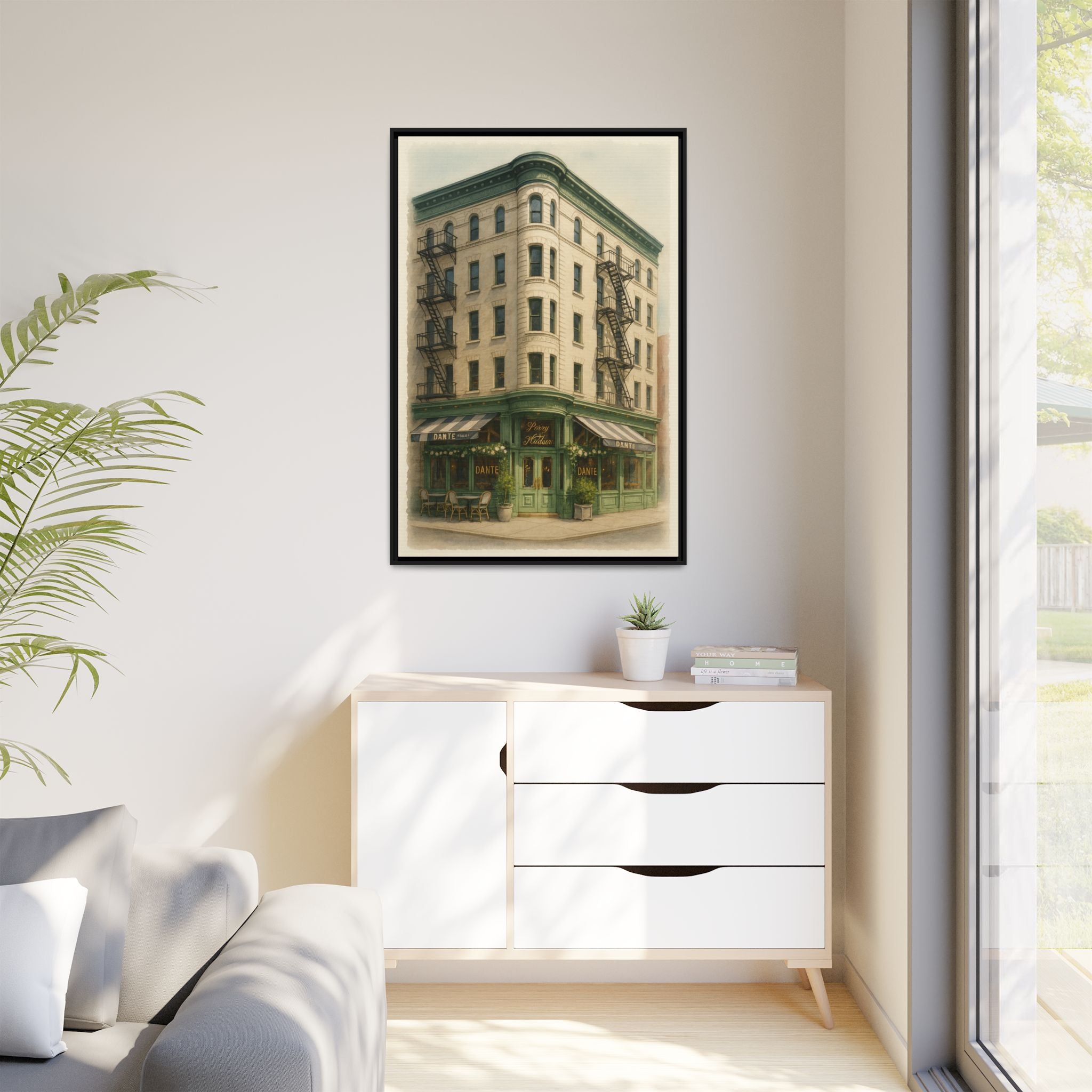 Dante West Village — Restaurant Print | Matte Canvas + Wooden Frame