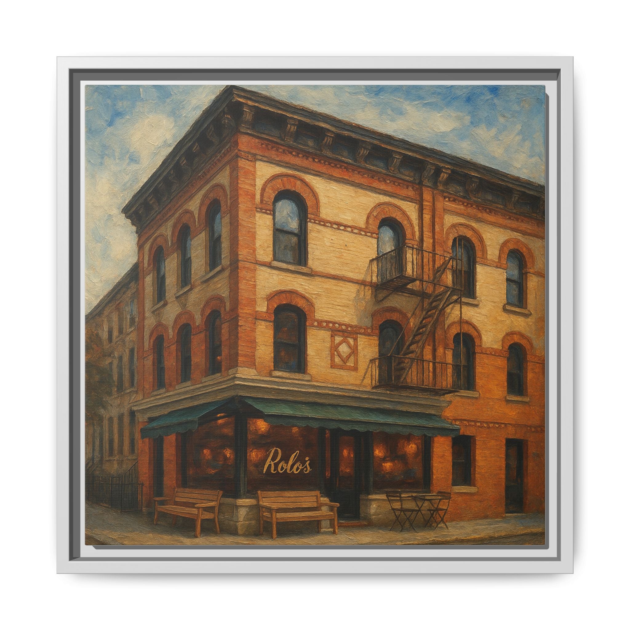 Rolo's — Restaurant Print | Matte Canvas + Wooden Frame