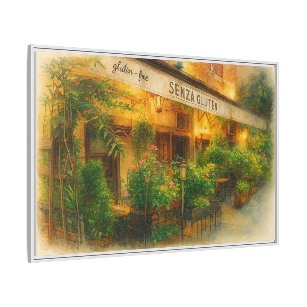 Senza Gluten — Restaurant Print | Matte Canvas + Wooden Frame