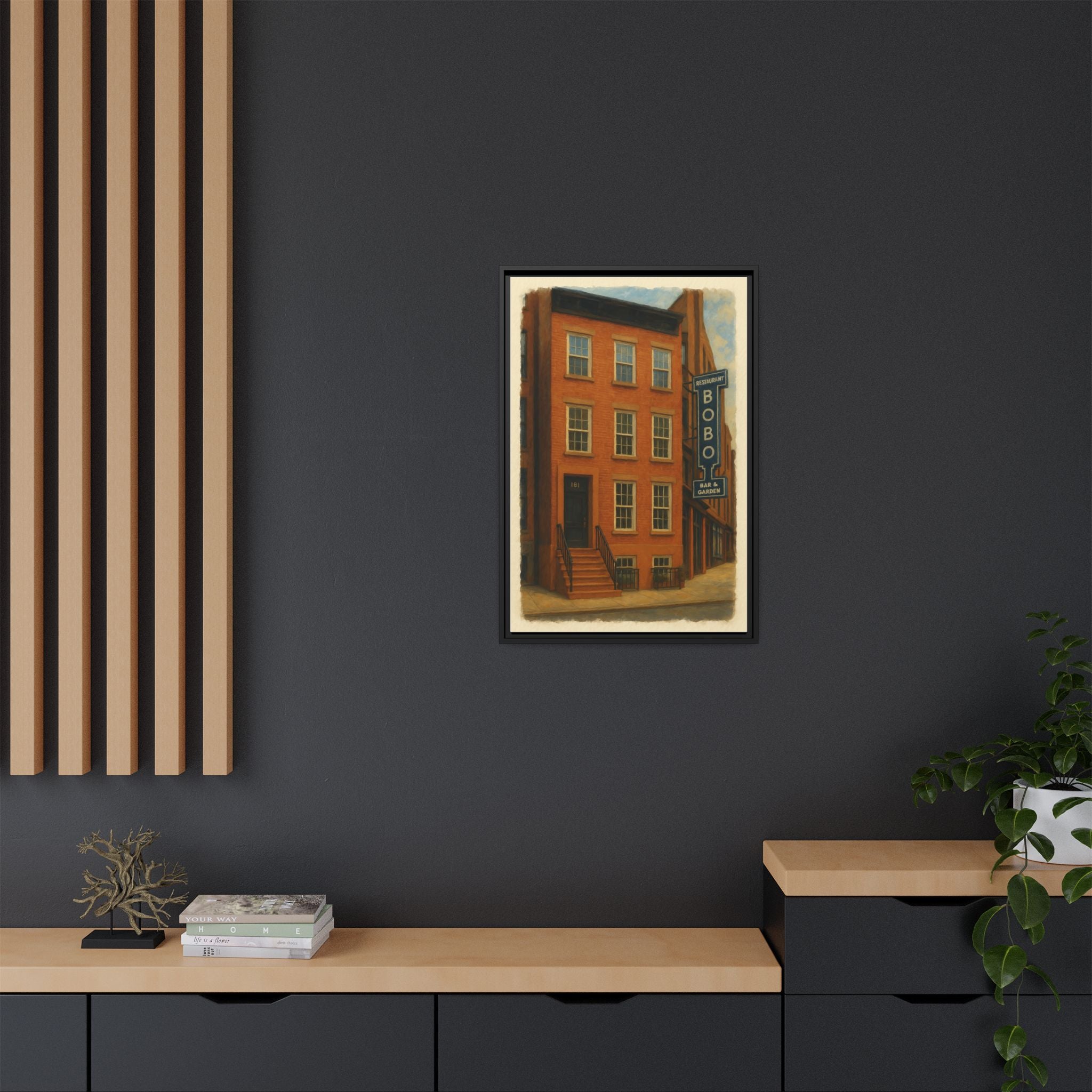Bobo Restaurant — Restaurant Print | Matte Canvas + Wooden Frame