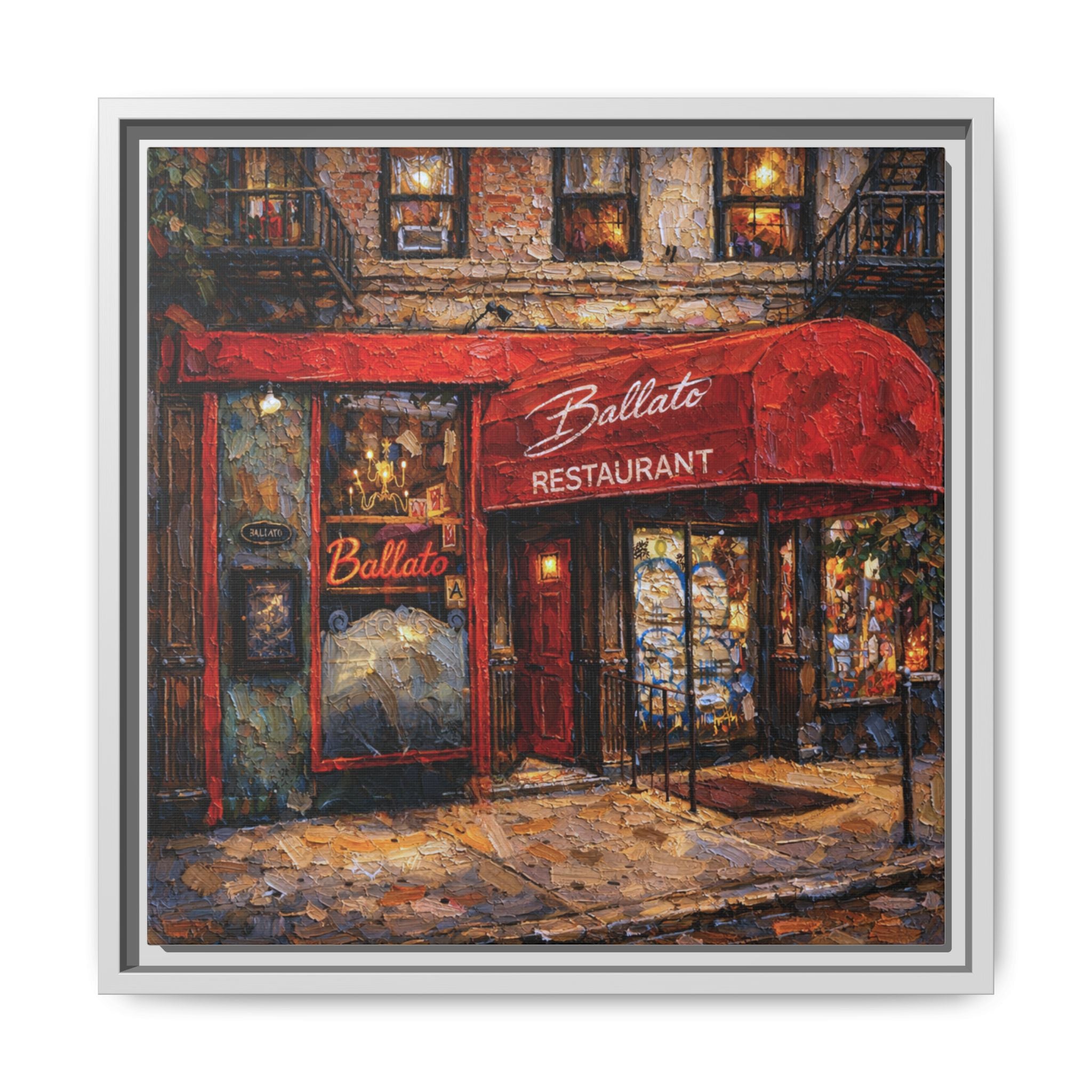 Emilio's Ballato — Restaurant Print | Matte Canvas + Wooden Frame