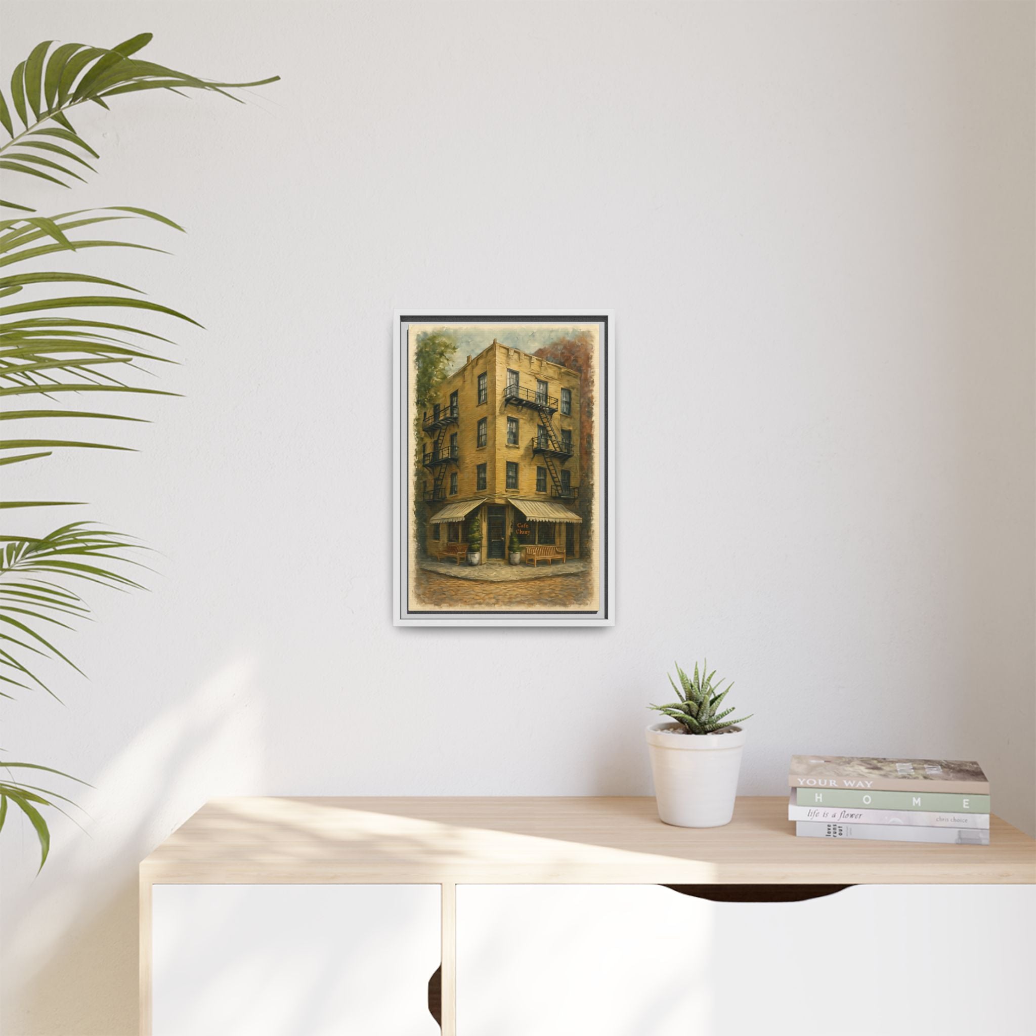 Cafe Cluny — Restaurant Print | Matte Canvas + Wooden Frame