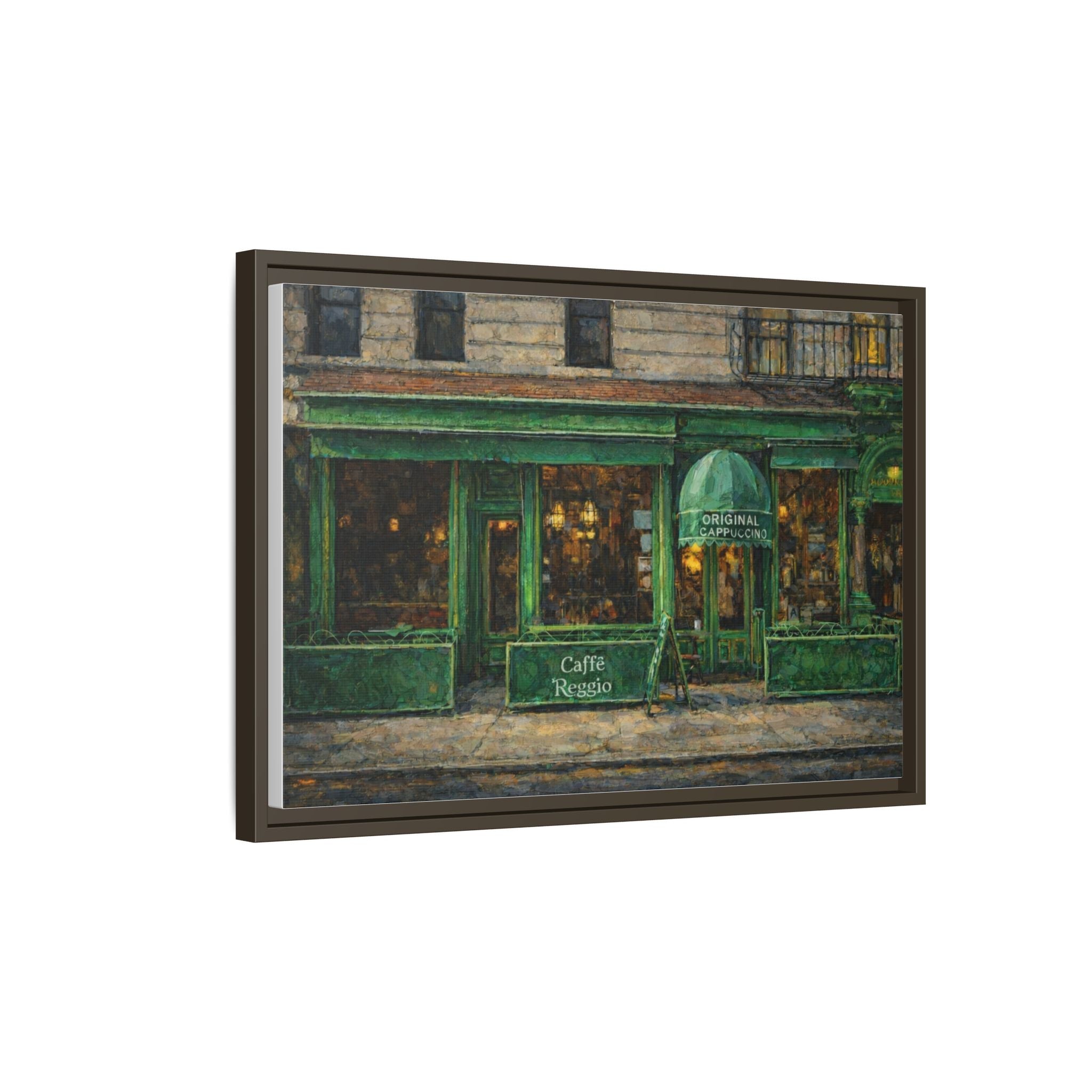 Caffe Reggio — Restaurant Print | Matte Canvas + Wooden Frame