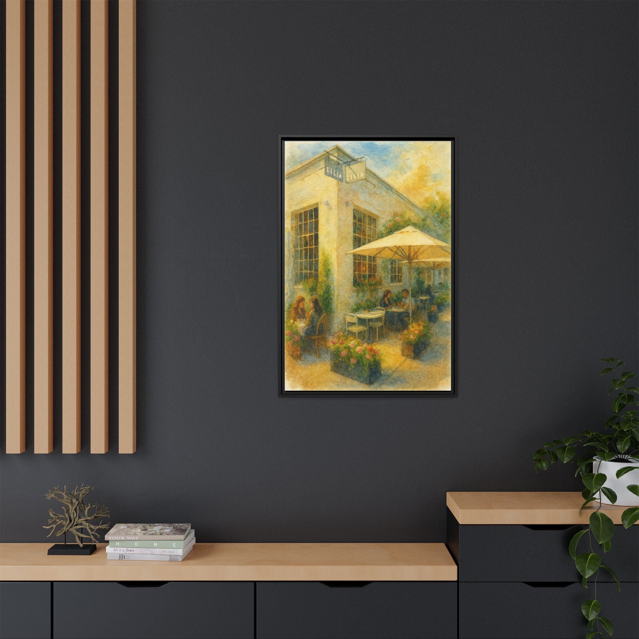 Lilia — Restaurant Print | Matte Canvas + Wooden Frame
