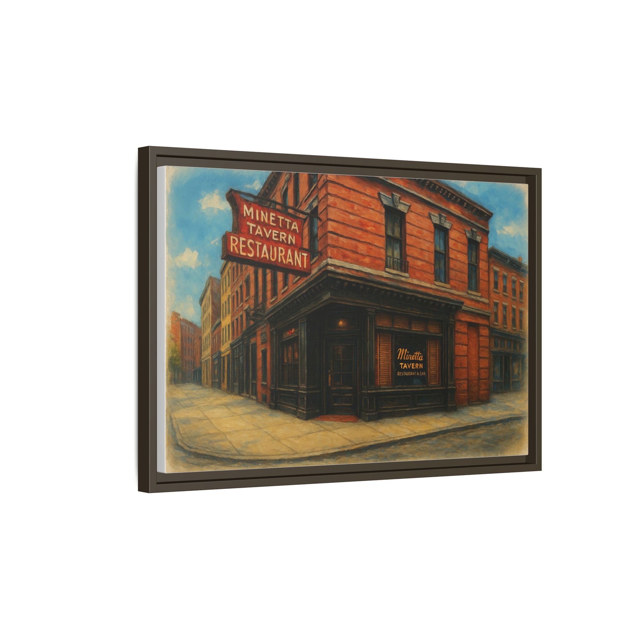 Minetta Tavern — Restaurant Print | Matte Canvas + Wooden Frame