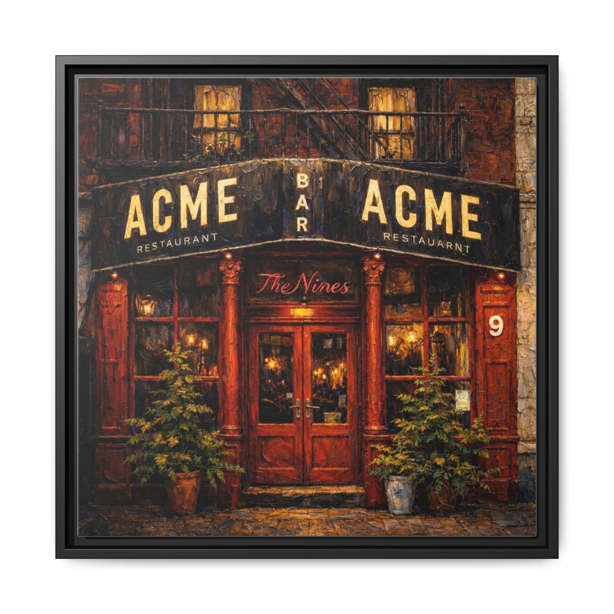 The Nines — Restaurant Print | Matte Canvas + Wooden Frame