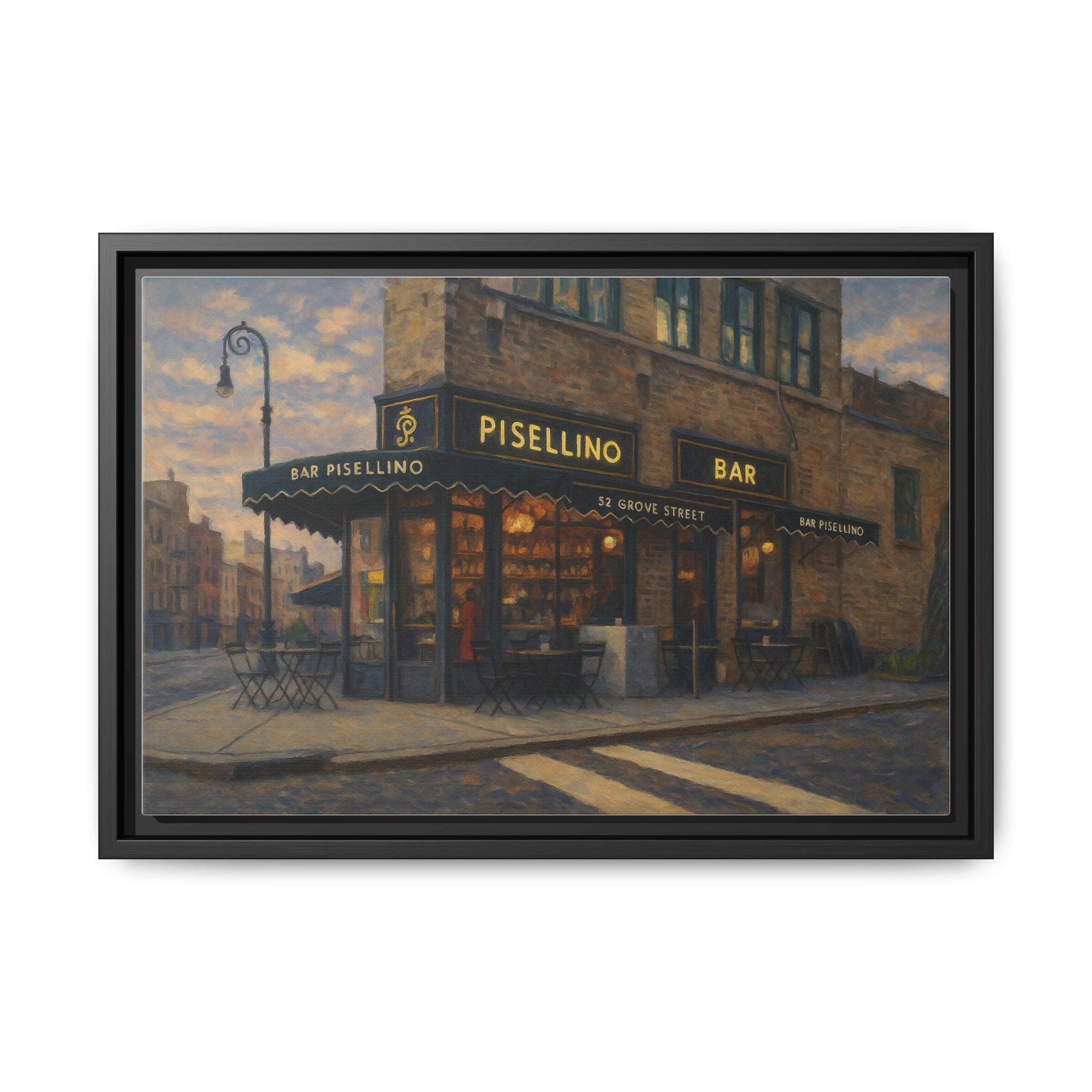 Bar Pisellino — Restaurant Print | Matte Canvas + Wooden Frame