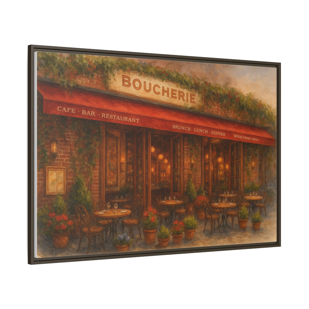 Boucherie — Restaurant Print | Matte Canvas + Wooden Frame