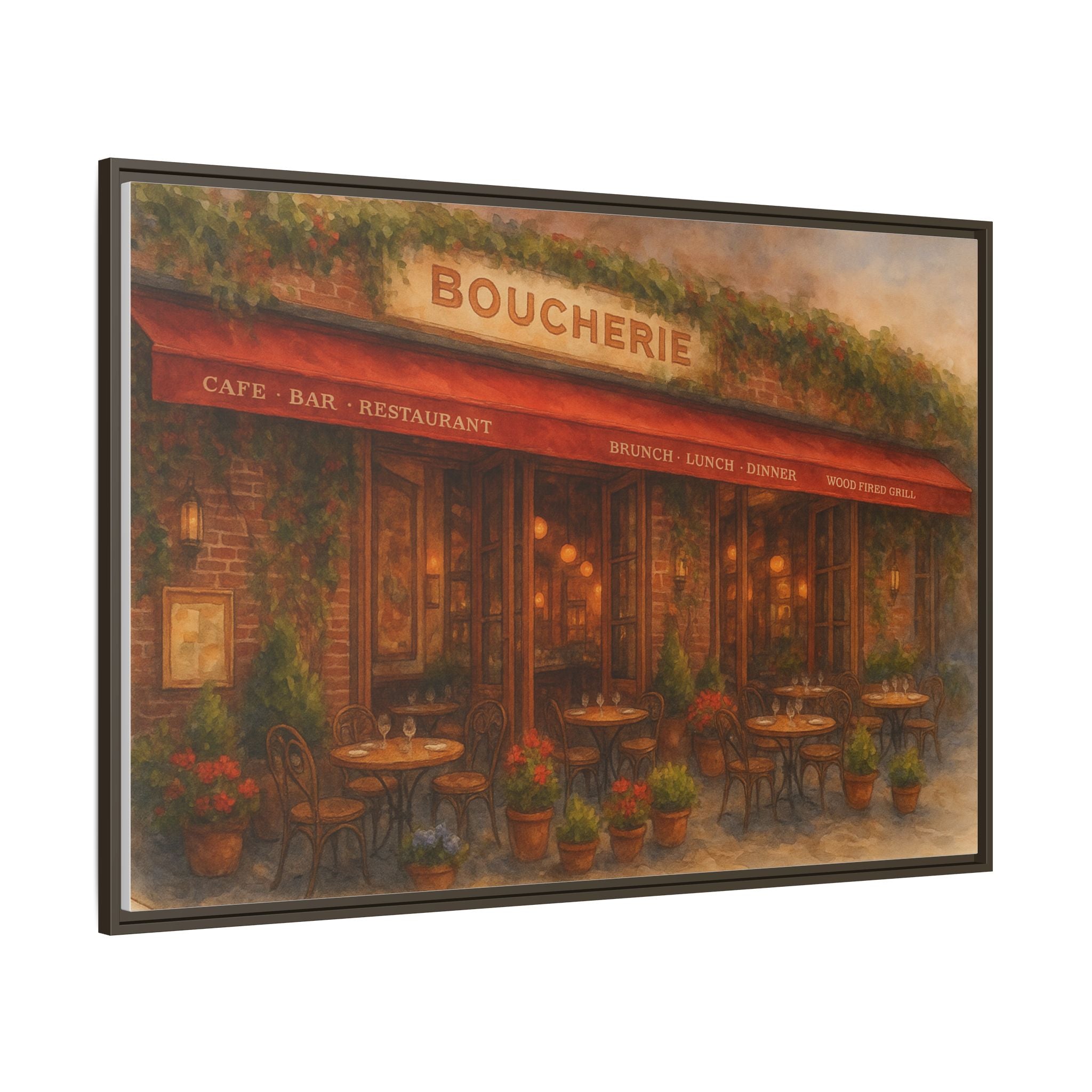 Boucherie — Restaurant Print | Matte Canvas + Wooden Frame