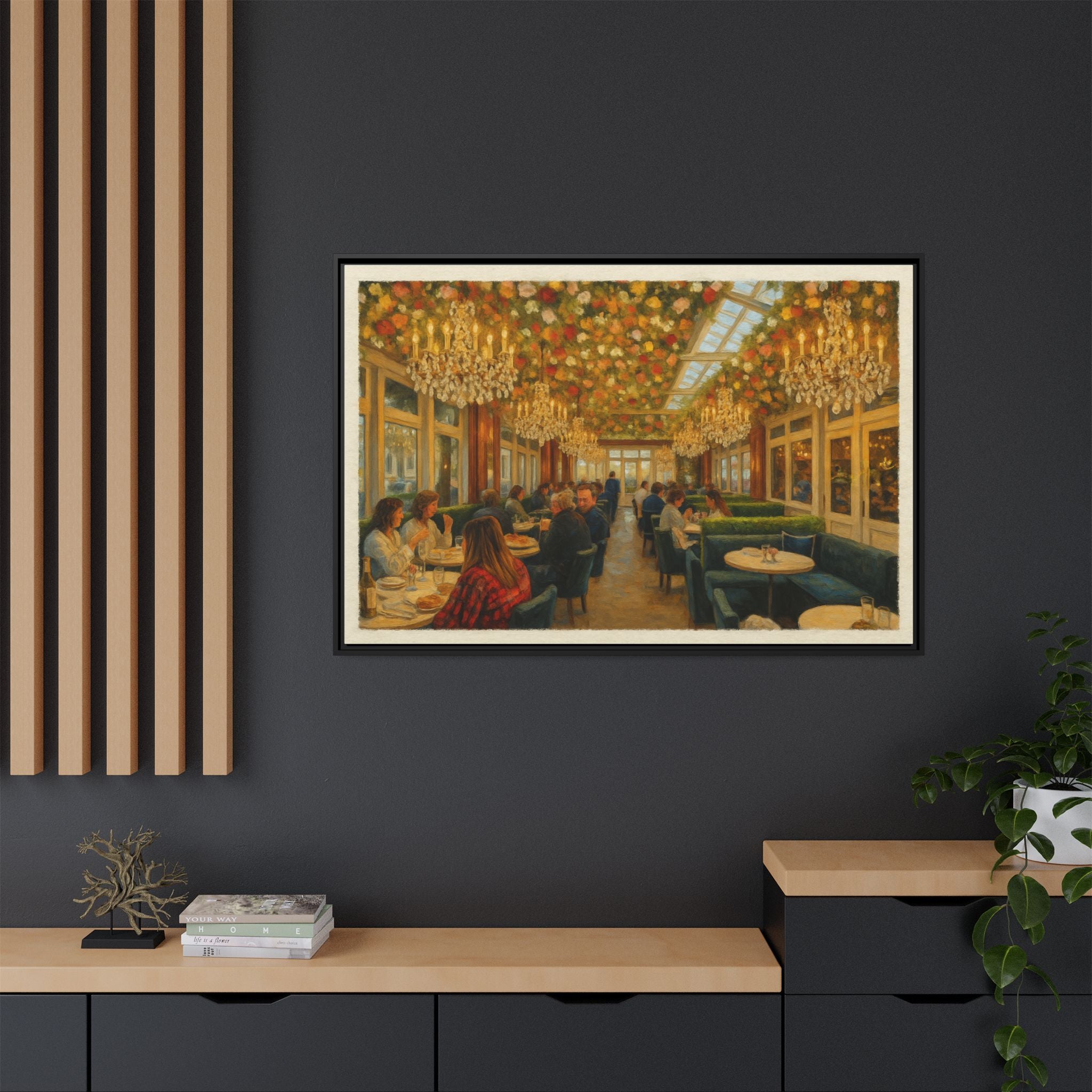 RH Rooftop — Restaurant Print | Matte Canvas + Wooden Frame