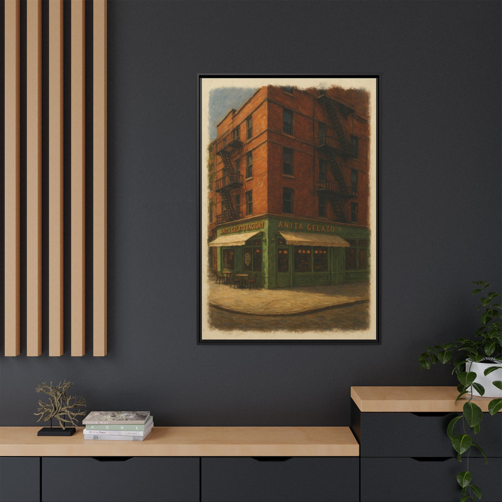 Anita Gelato — Restaurant Print | Matte Canvas + Wooden Frame