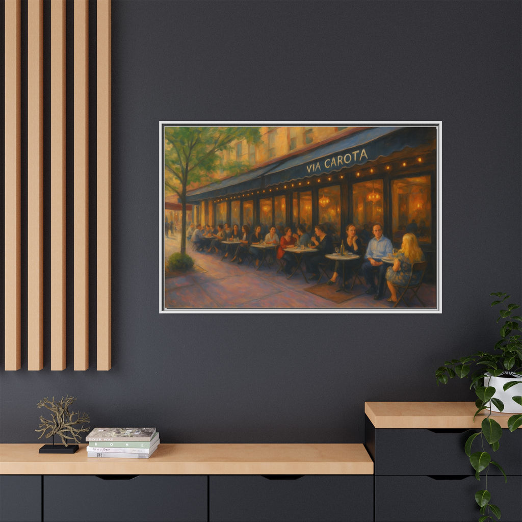 Via Carota — Restaurant Print | Matte Canvas + Wooden Frame