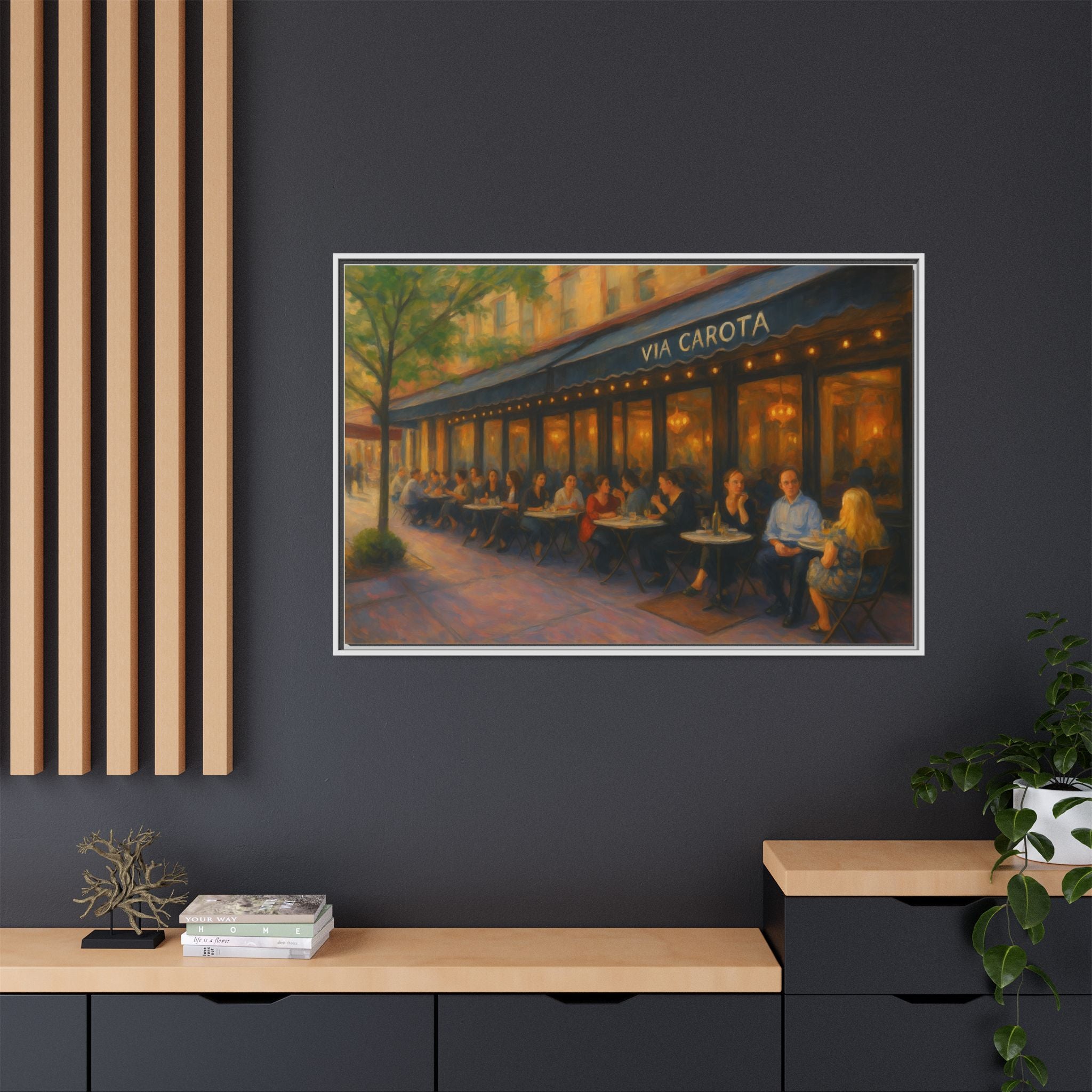 Via Carota — Restaurant Print | Matte Canvas + Wooden Frame