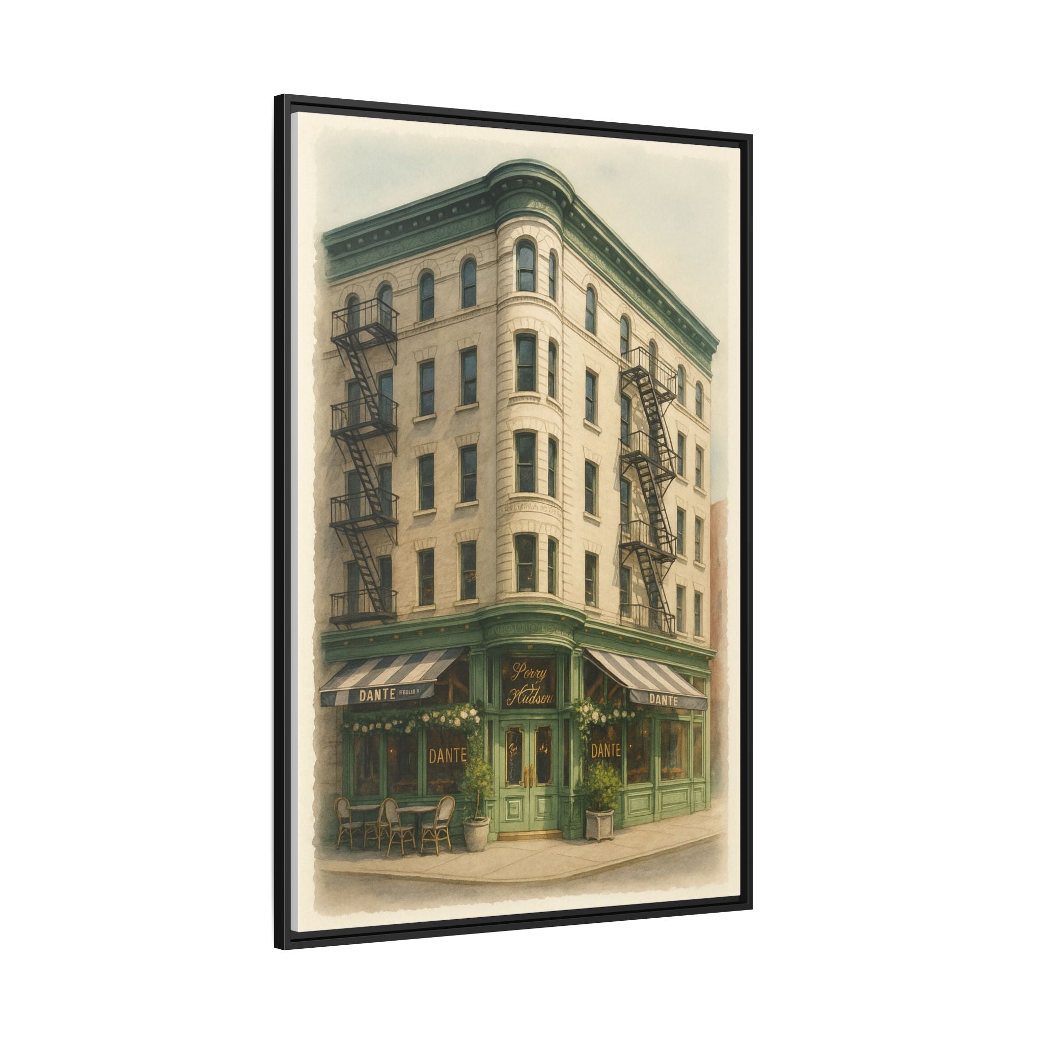 Dante West Village — Restaurant Print | Matte Canvas + Wooden Frame