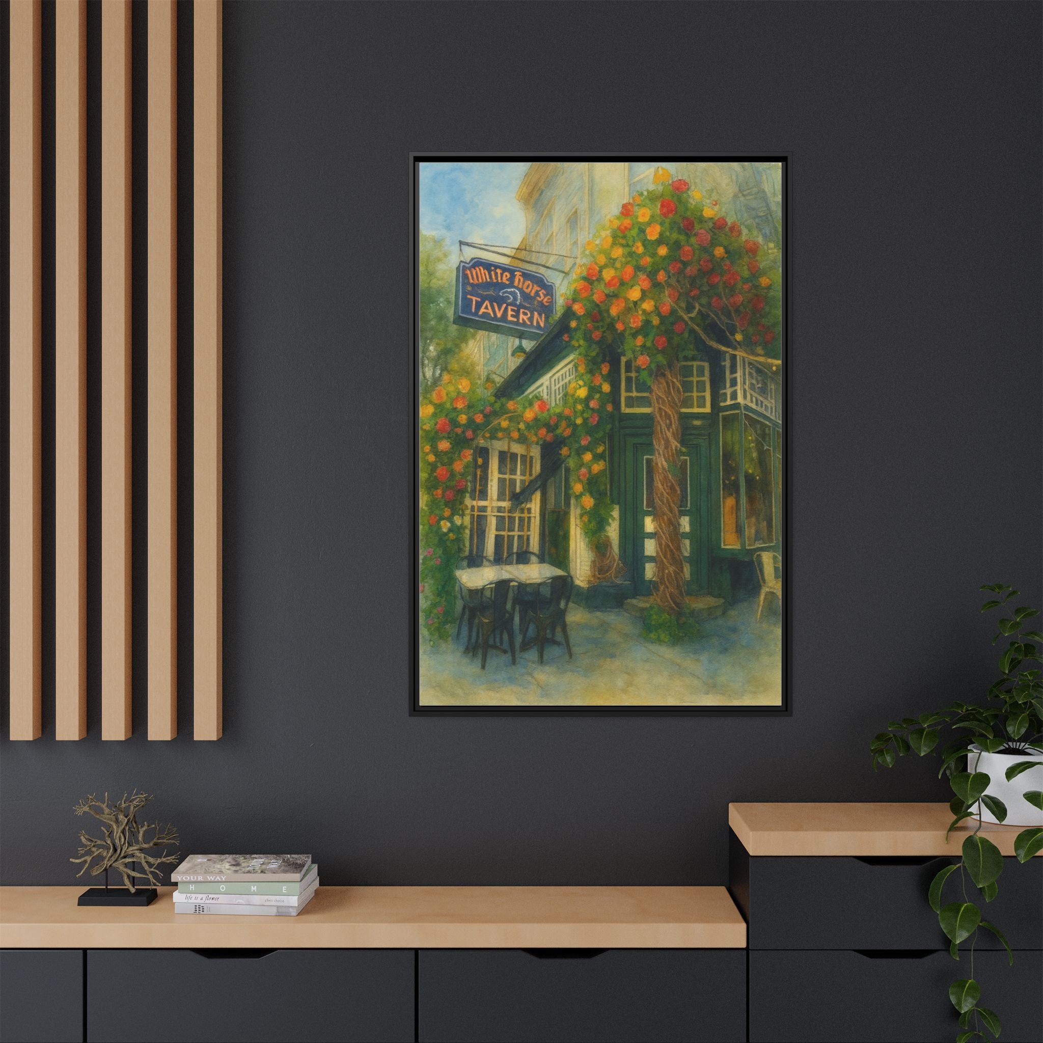 White Horse Tavern — Restaurant Print | Matte Canvas + Wooden Frame