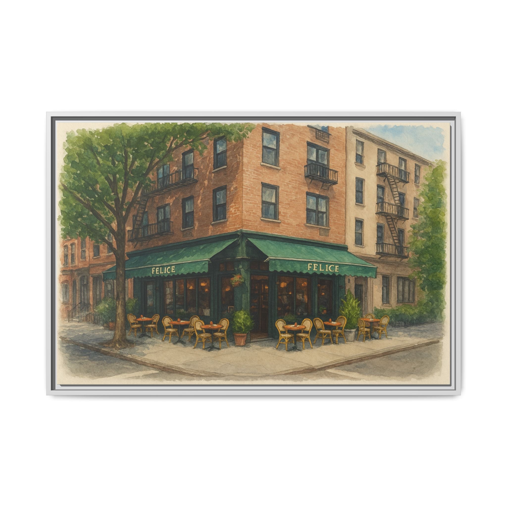 Felice — Restaurant Print | Matte Canvas + Wooden Frame