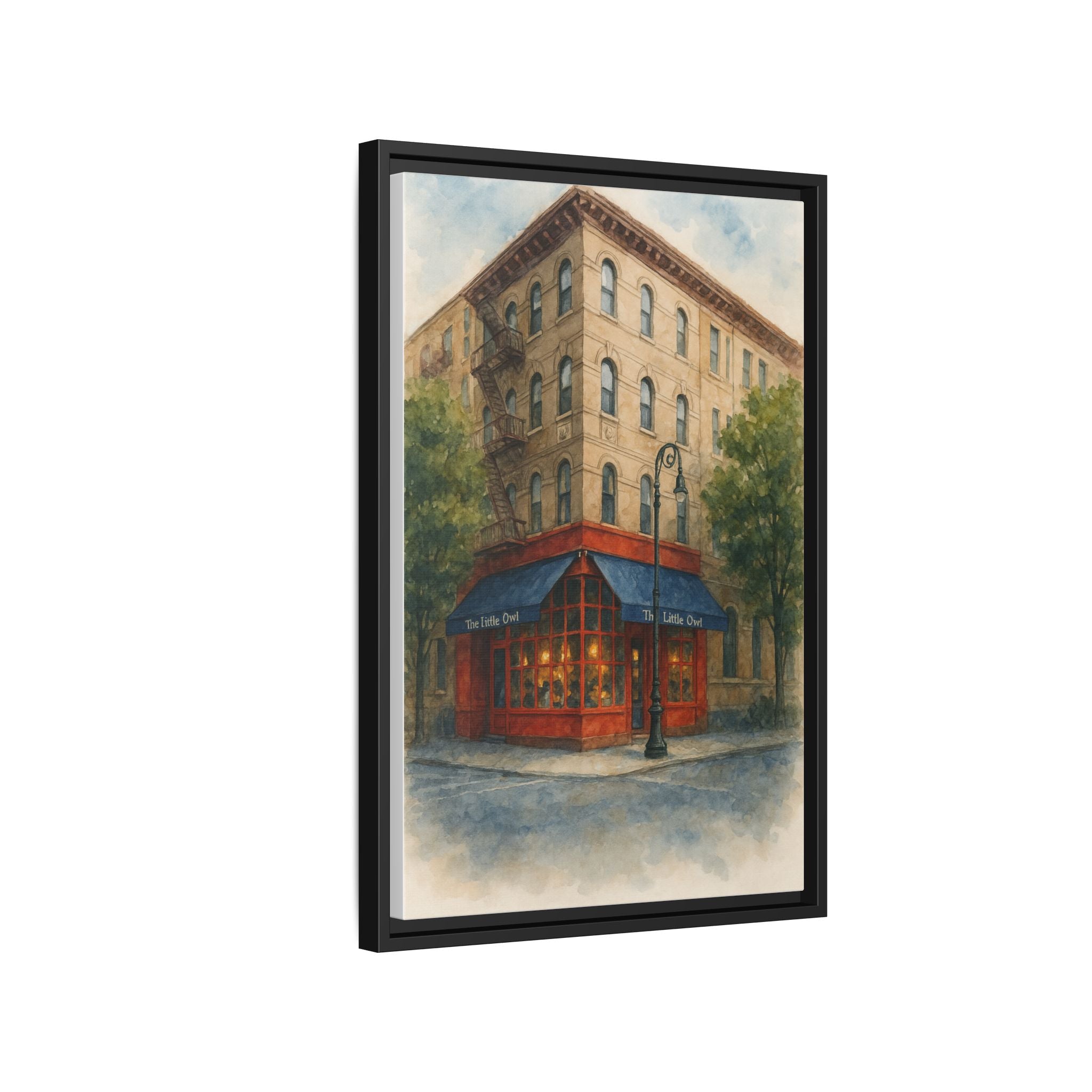 The Little Owl — Restaurant Print | Matte Canvas + Wooden Frame