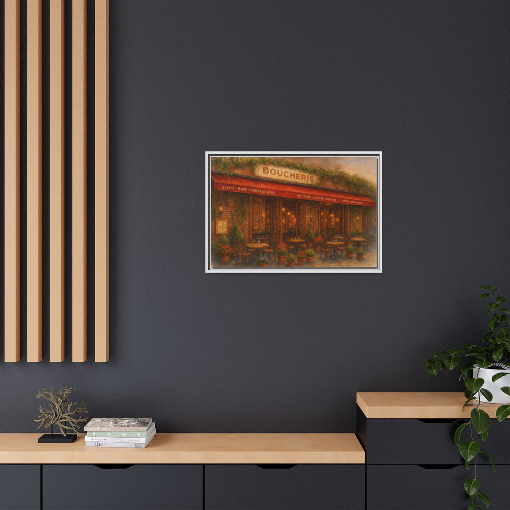 Boucherie — Restaurant Print | Matte Canvas + Wooden Frame