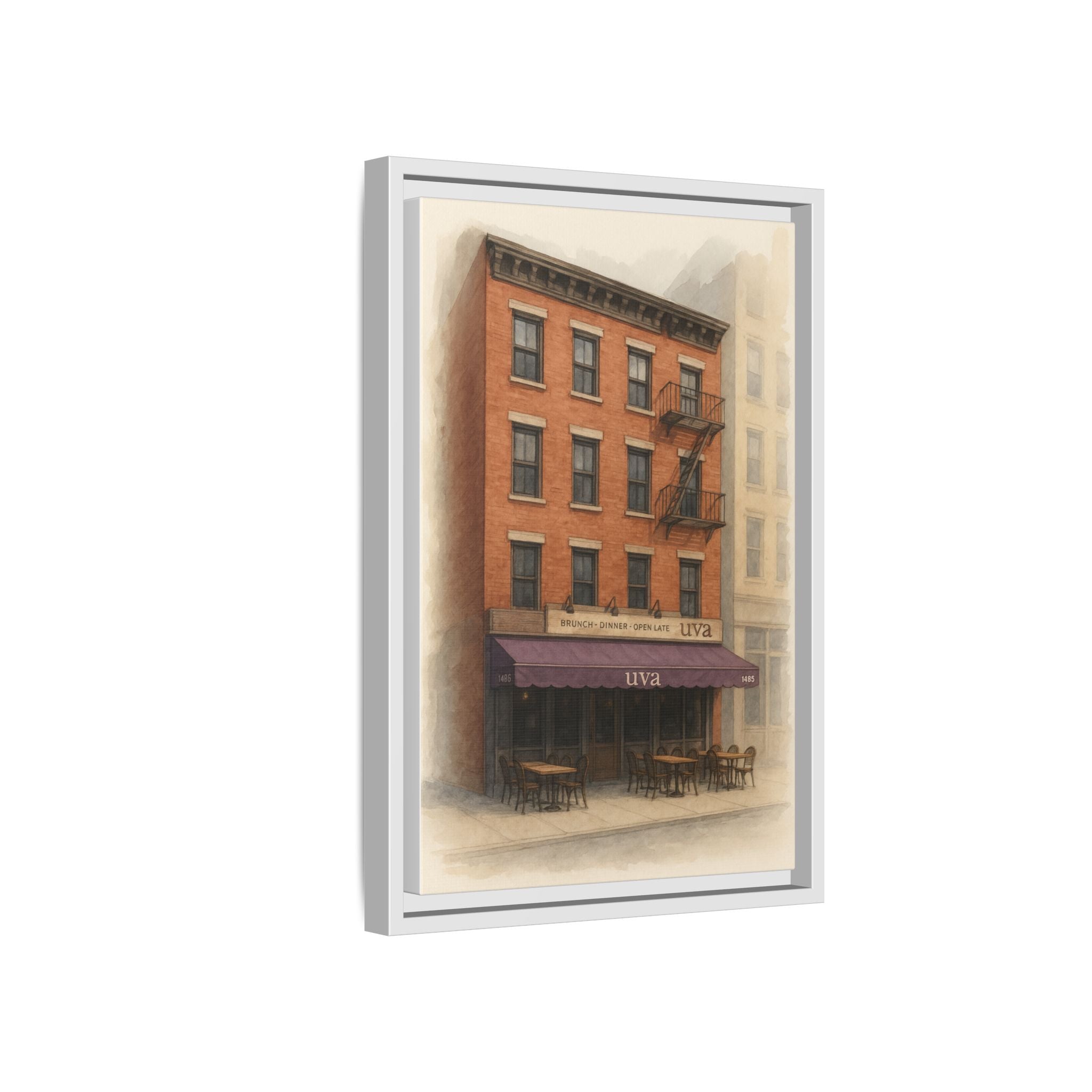 Uva Restaurant Print — Restaurant Print | Matte Canvas + Wooden Frame