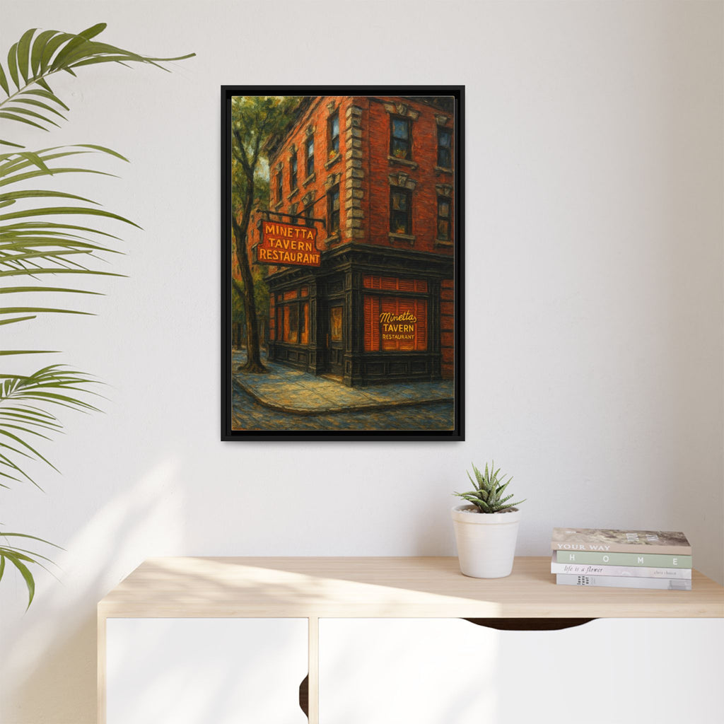 Minetta Tavern — Restaurant Print | Matte Canvas + Wooden Frame