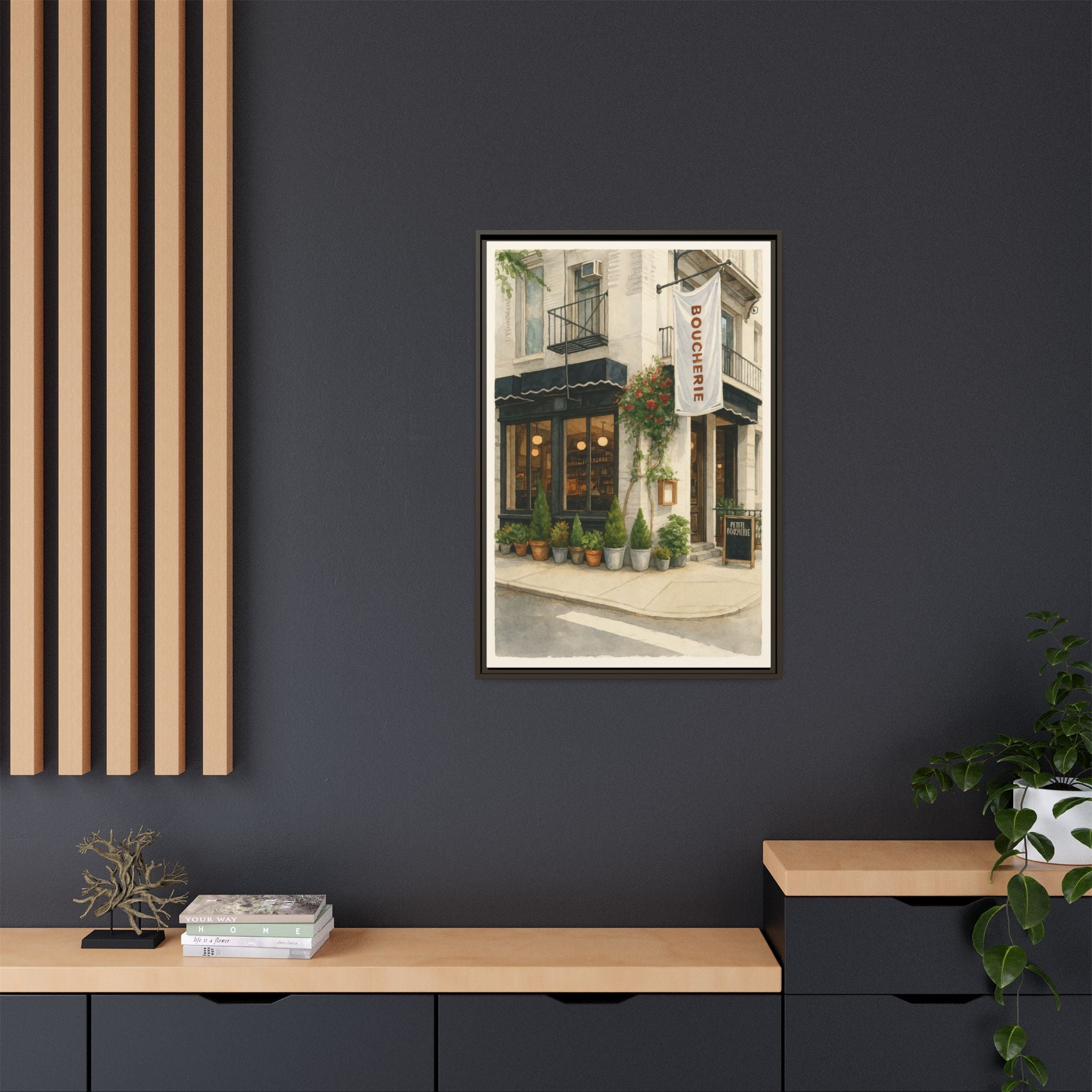 Petite Boucherie — Restaurant Print | Matte Canvas + Wooden Frame