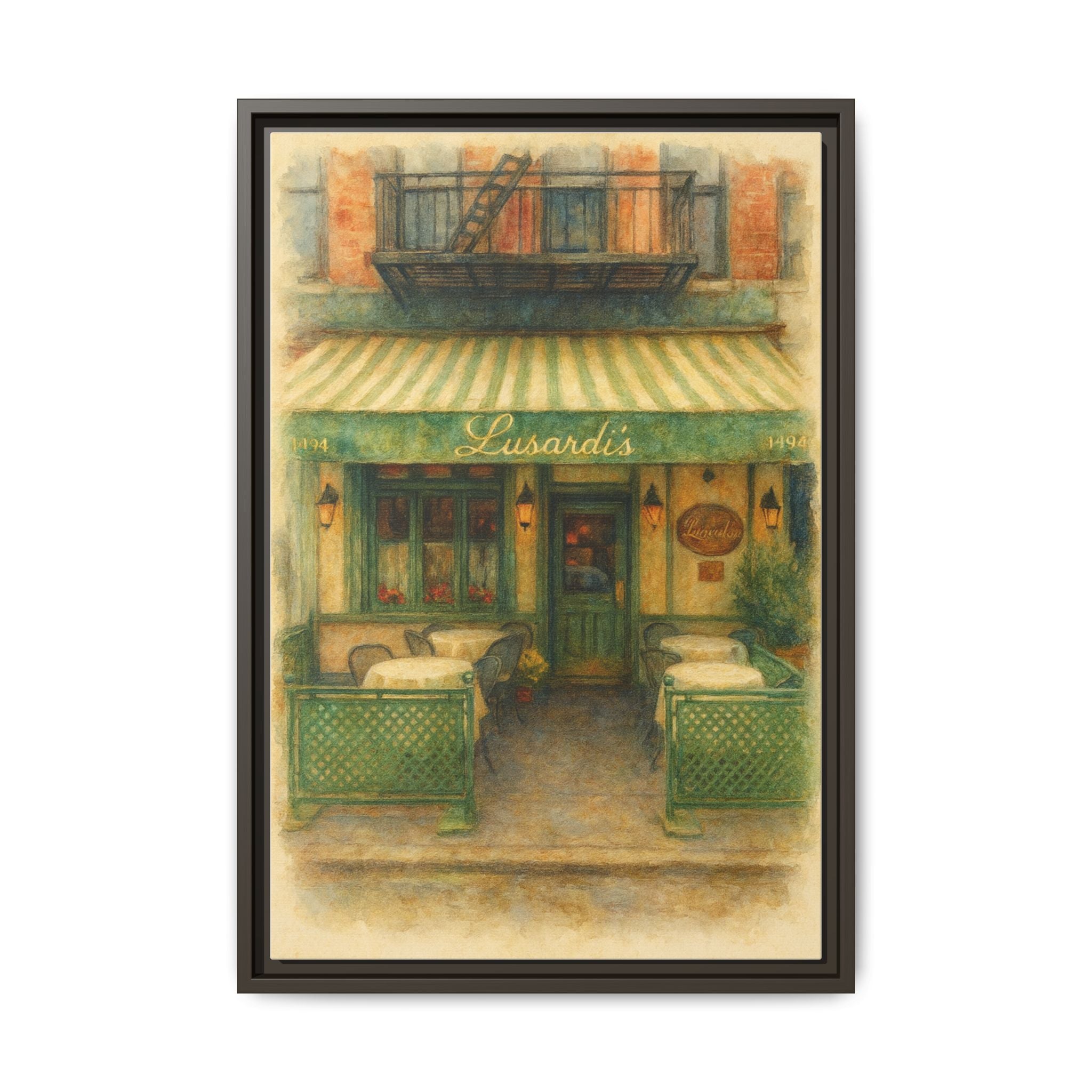 Lusardi's — Restaurant Print | Matte Canvas + Wooden Frame