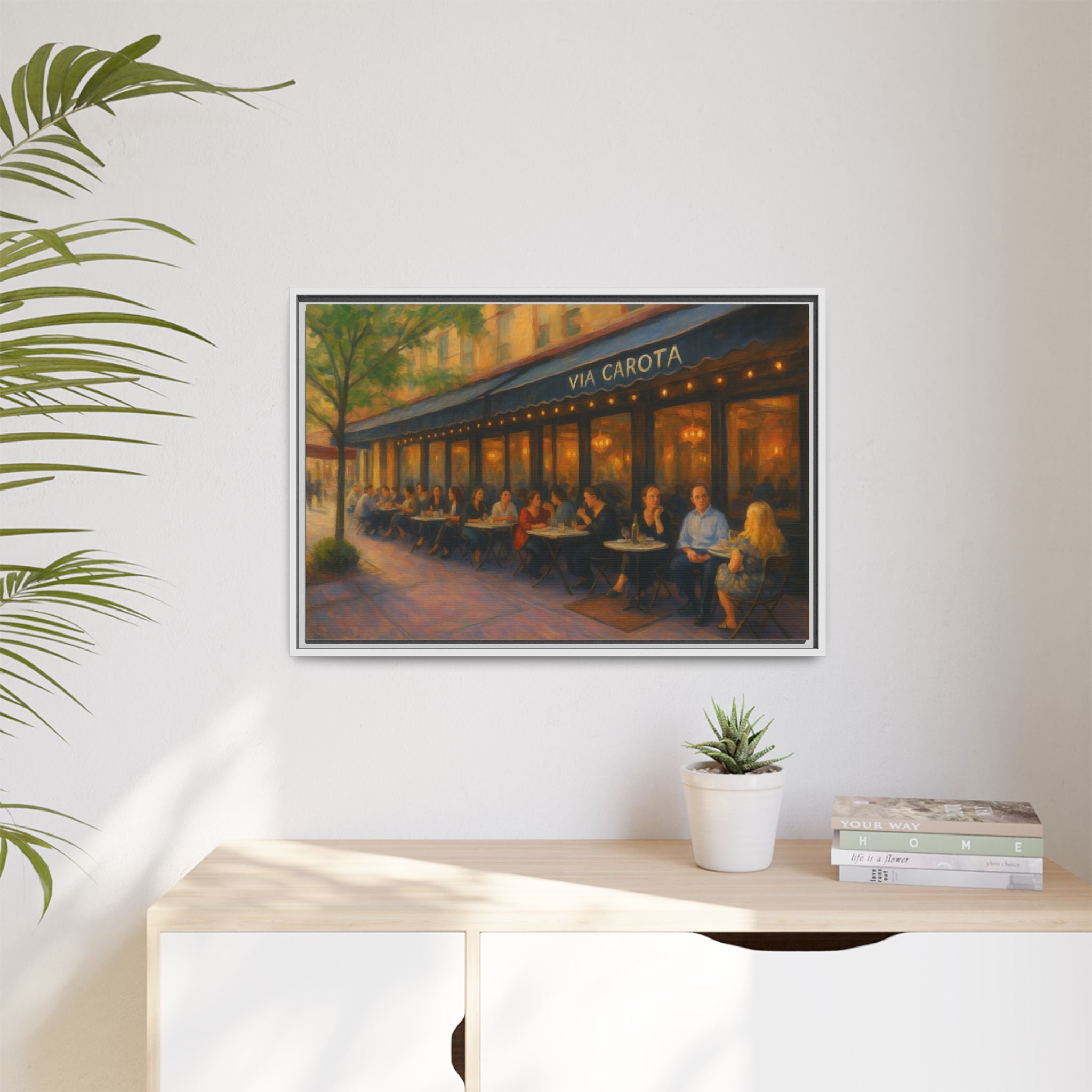 Via Carota — Restaurant Print | Matte Canvas + Wooden Frame