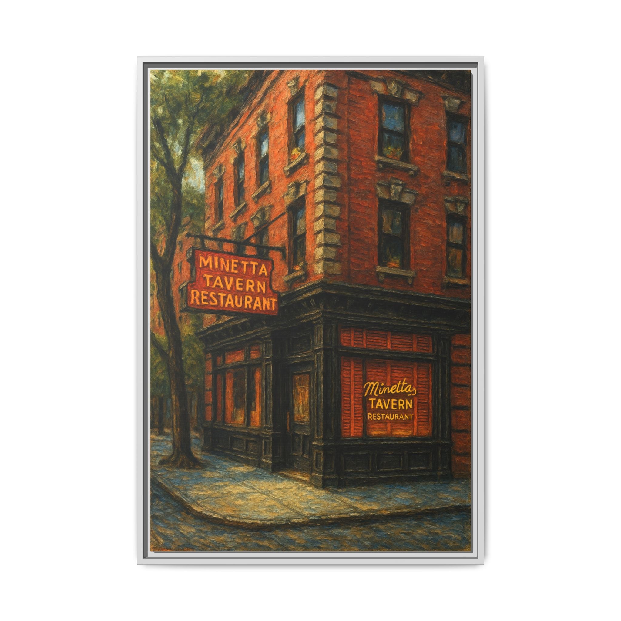 Minetta Tavern — Restaurant Print | Matte Canvas + Wooden Frame