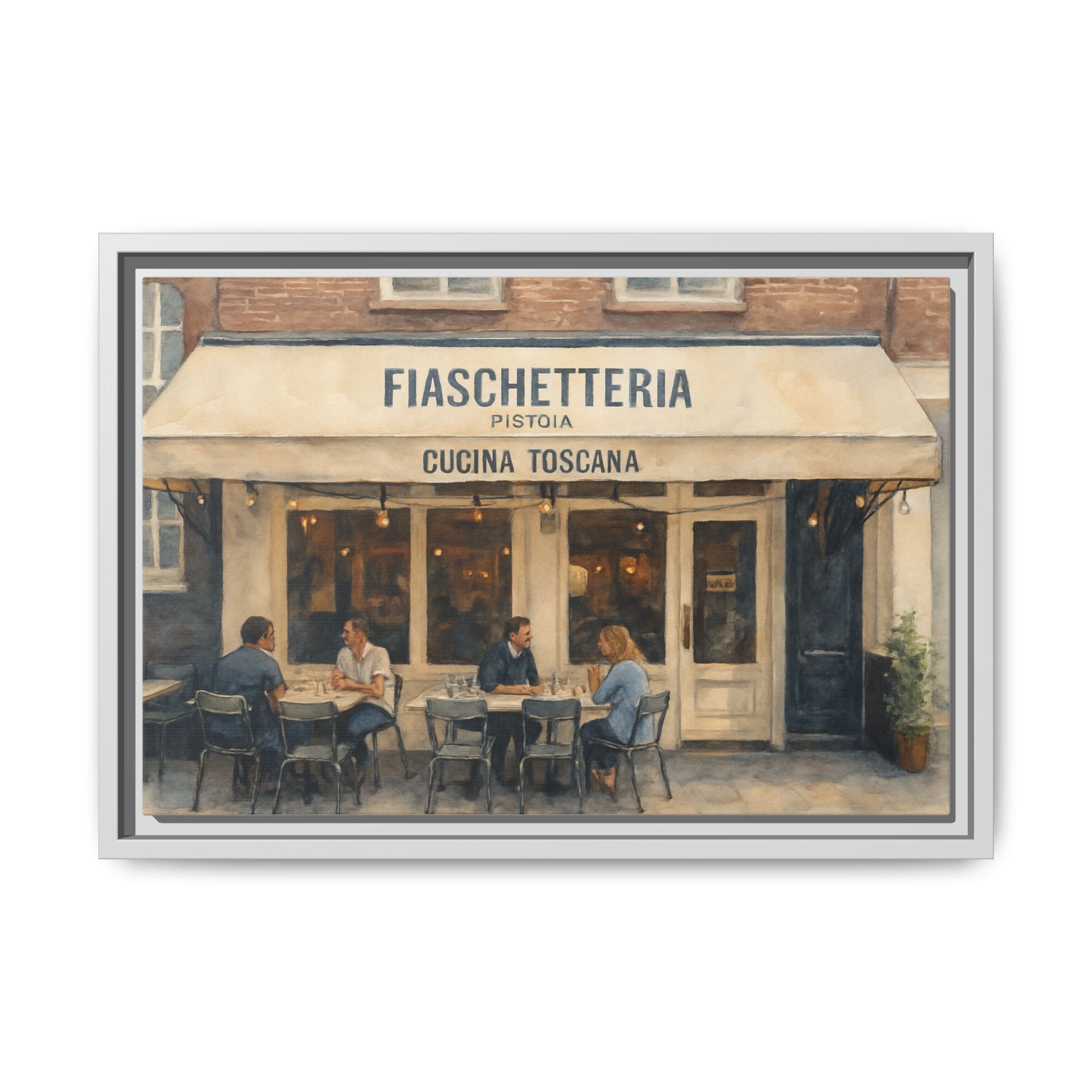 Fiaschetteria Pistoia — Restaurant Print | Matte Canvas + Wooden Frame