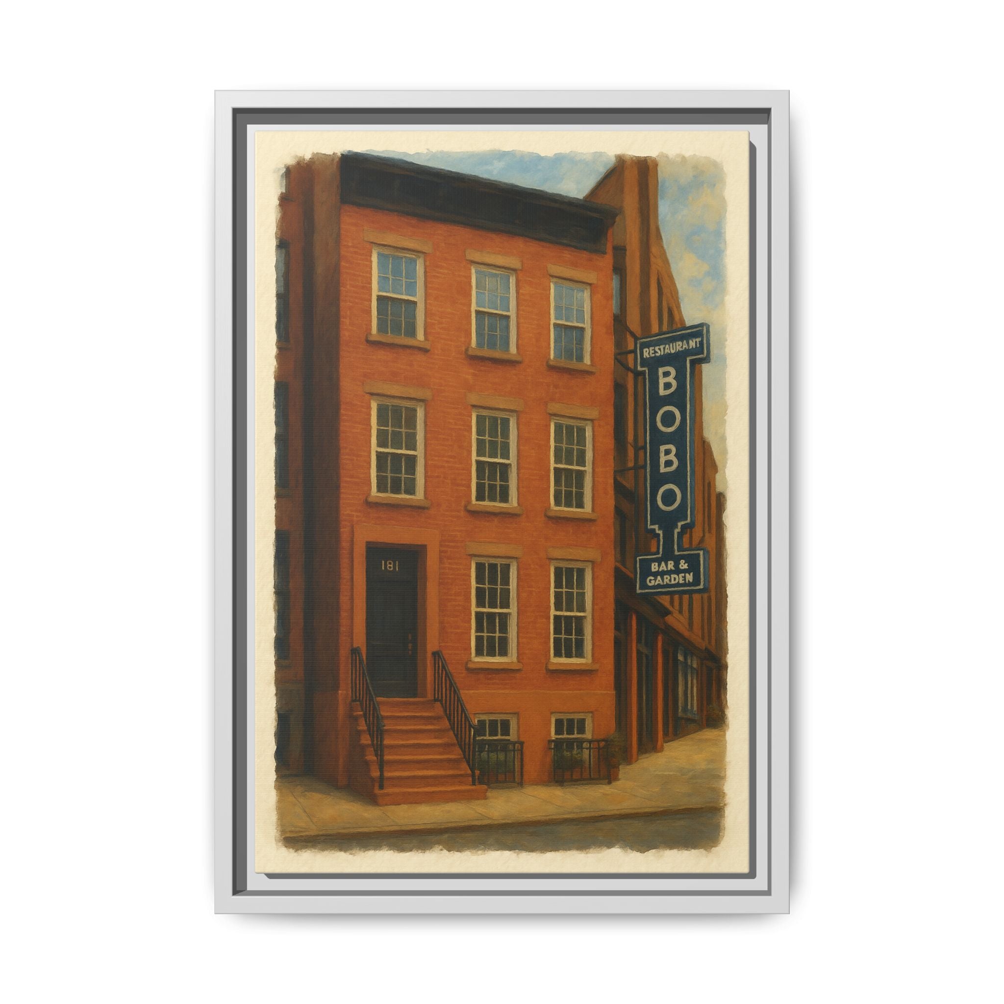 Bobo Restaurant — Restaurant Print | Matte Canvas + Wooden Frame