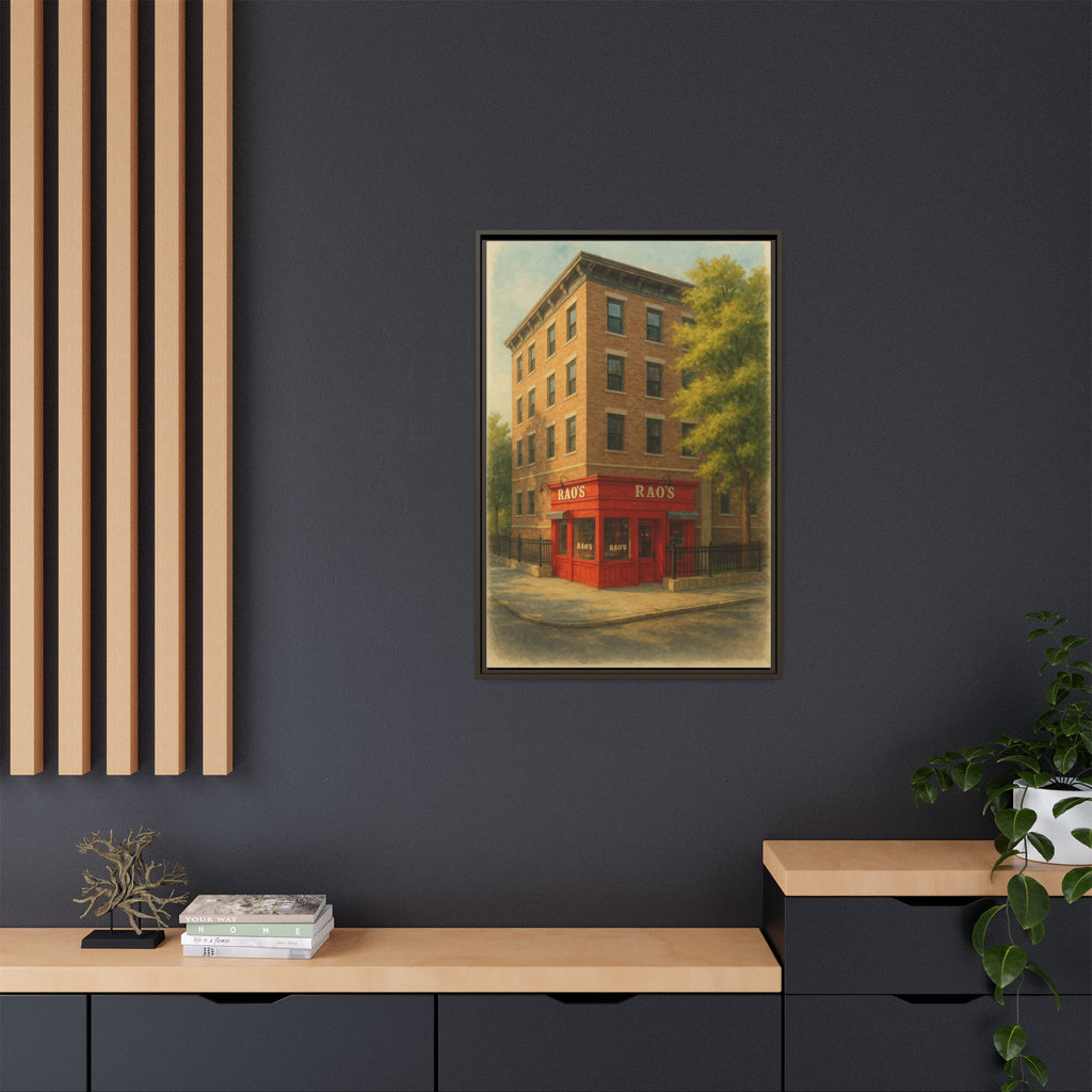 Rao's — Restaurant Print | Matte Canvas + Wooden Frame