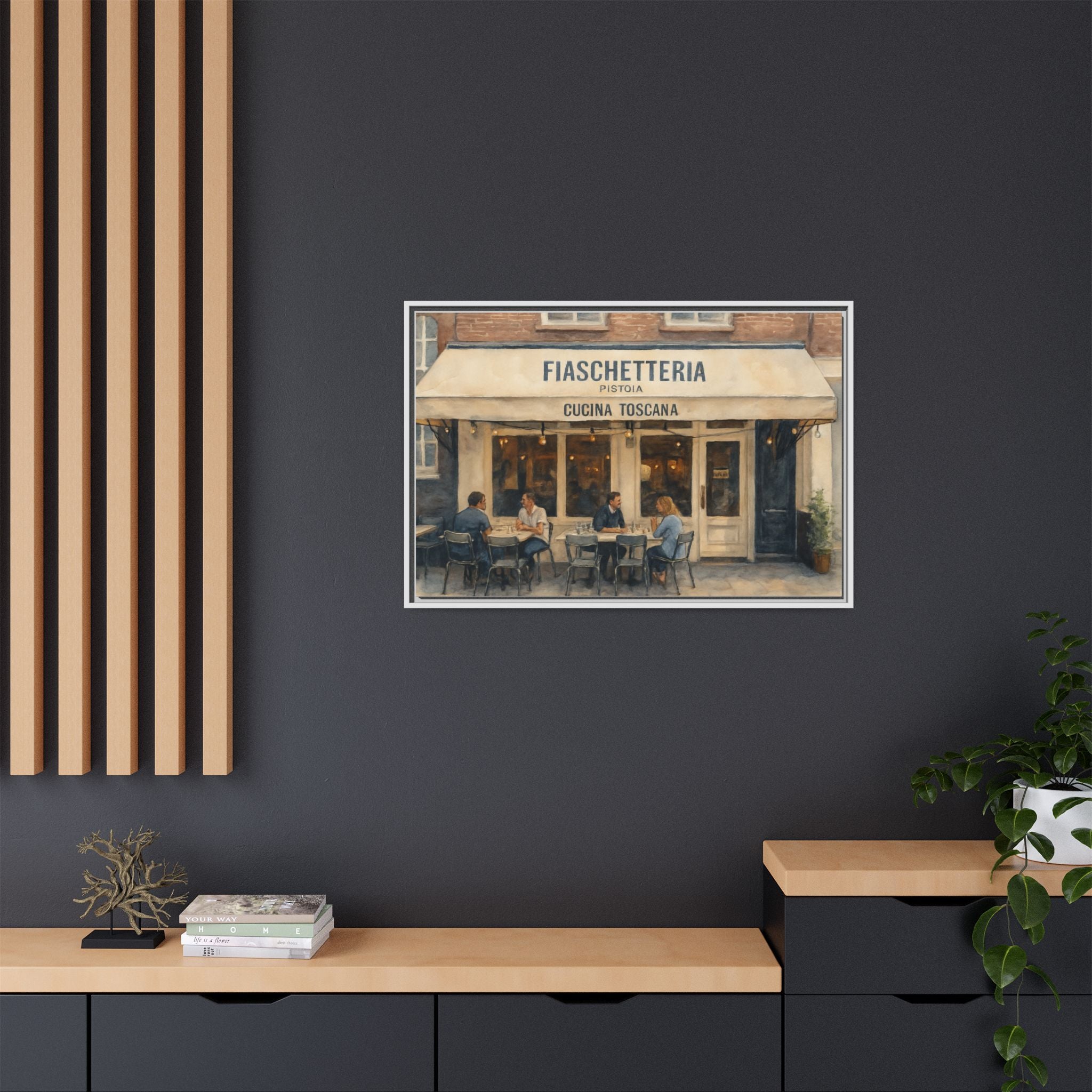 Fiaschetteria Pistoia — Restaurant Print | Matte Canvas + Wooden Frame