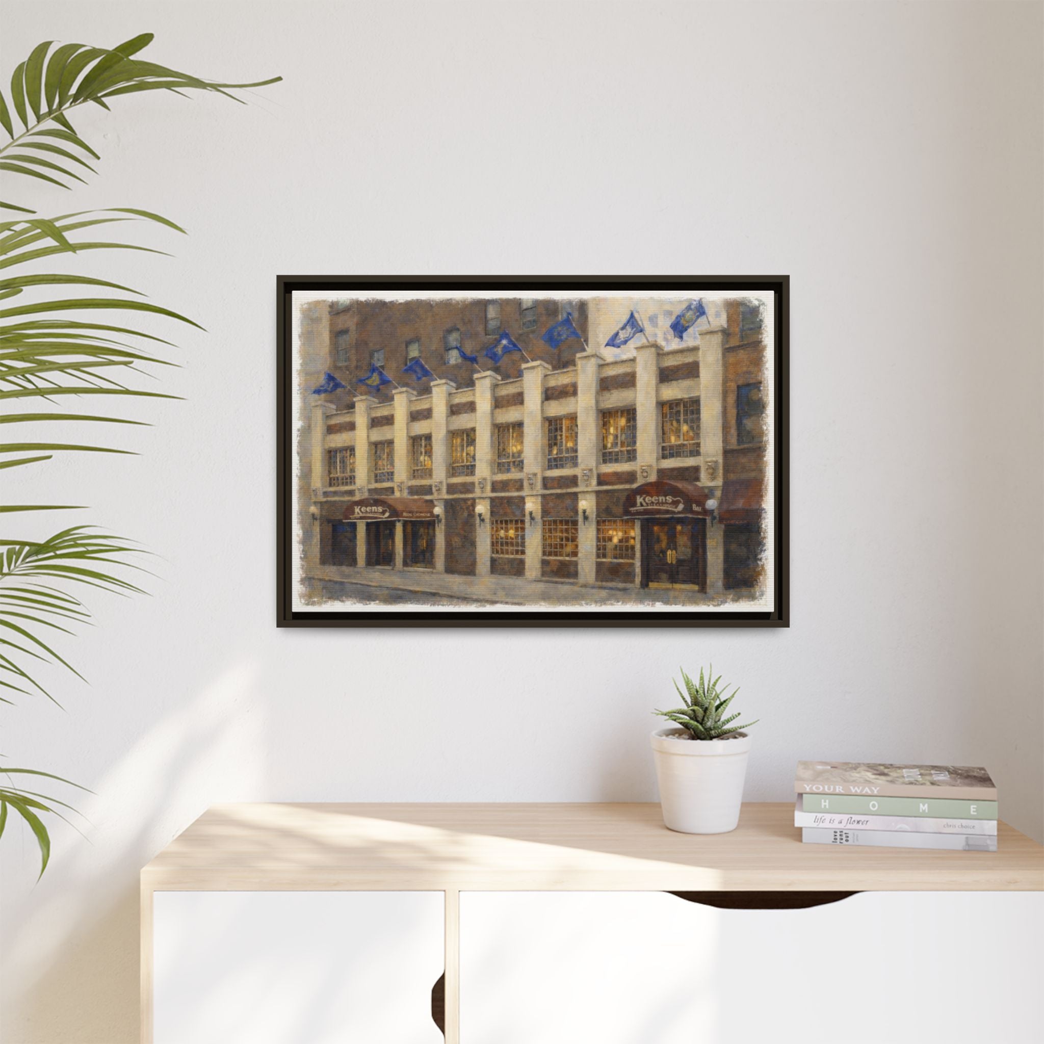Keens Steakhouse — Restaurant Print | Matte Canvas + Wooden Frame
