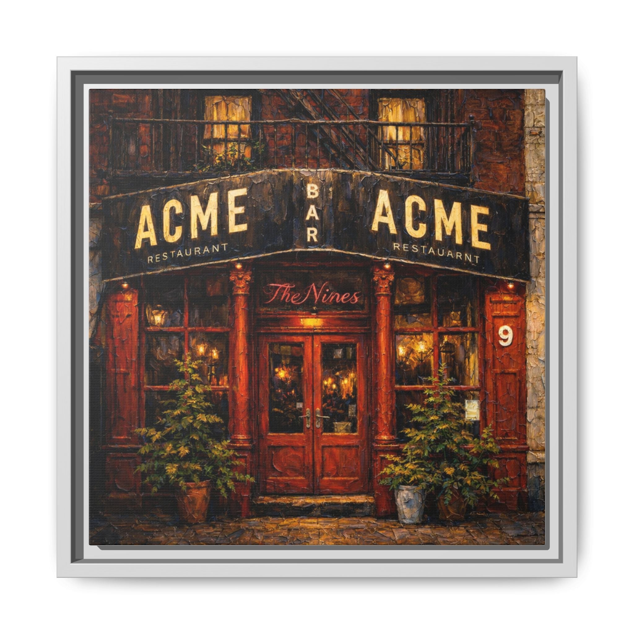 The Nines — Restaurant Print | Matte Canvas + Wooden Frame