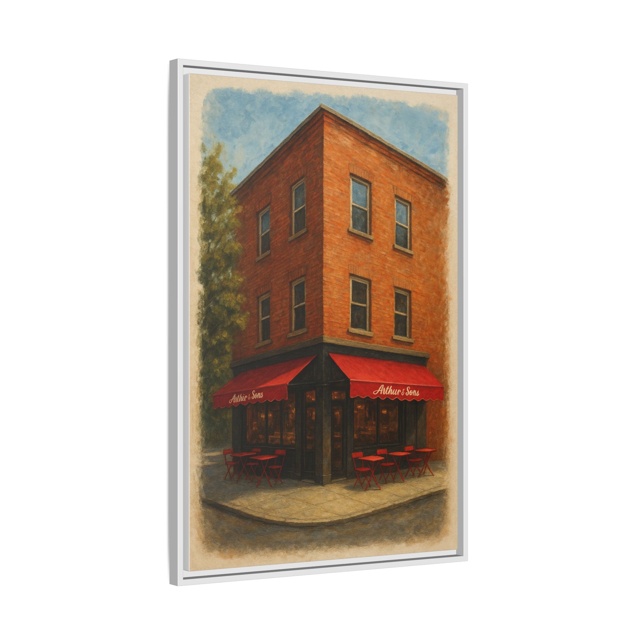 Arthur and Sons — Restaurant Print | Matte Canvas + Wooden Frame
