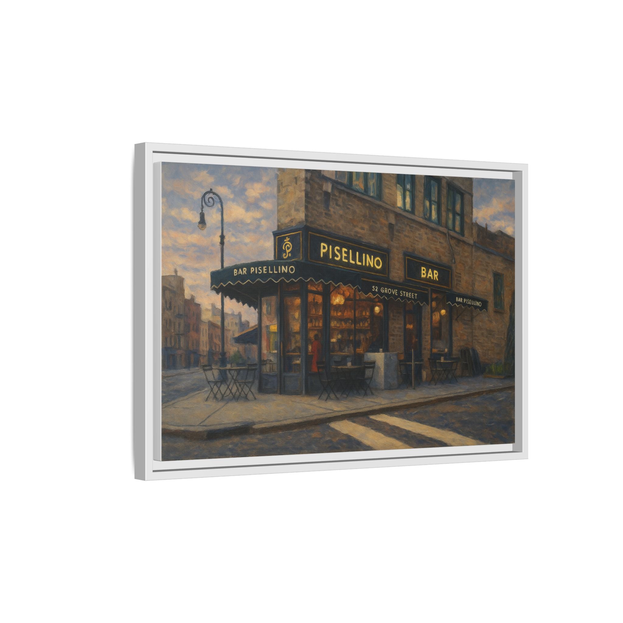 Bar Pisellino — Restaurant Print | Matte Canvas + Wooden Frame