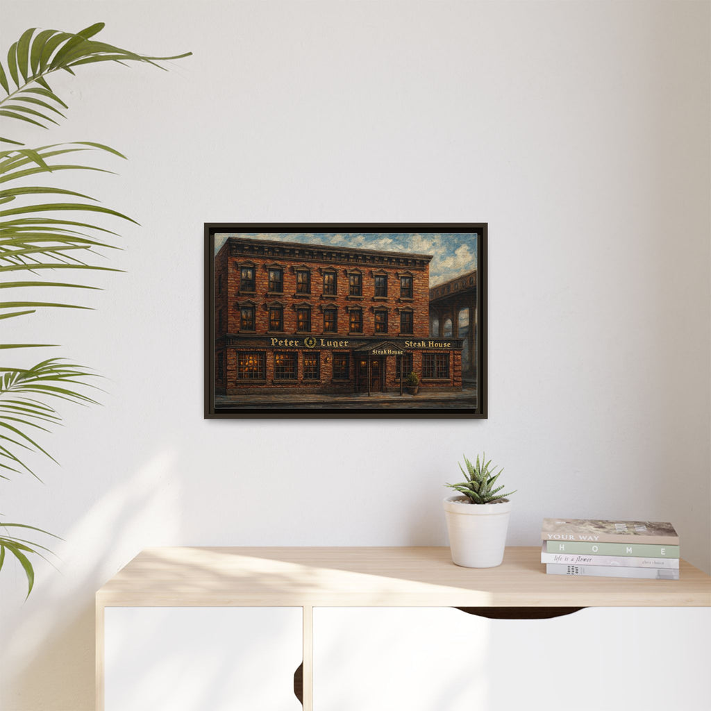 Peter Luger Steakhouse — Restaurant Print | Matte Canvas + Wooden Frame