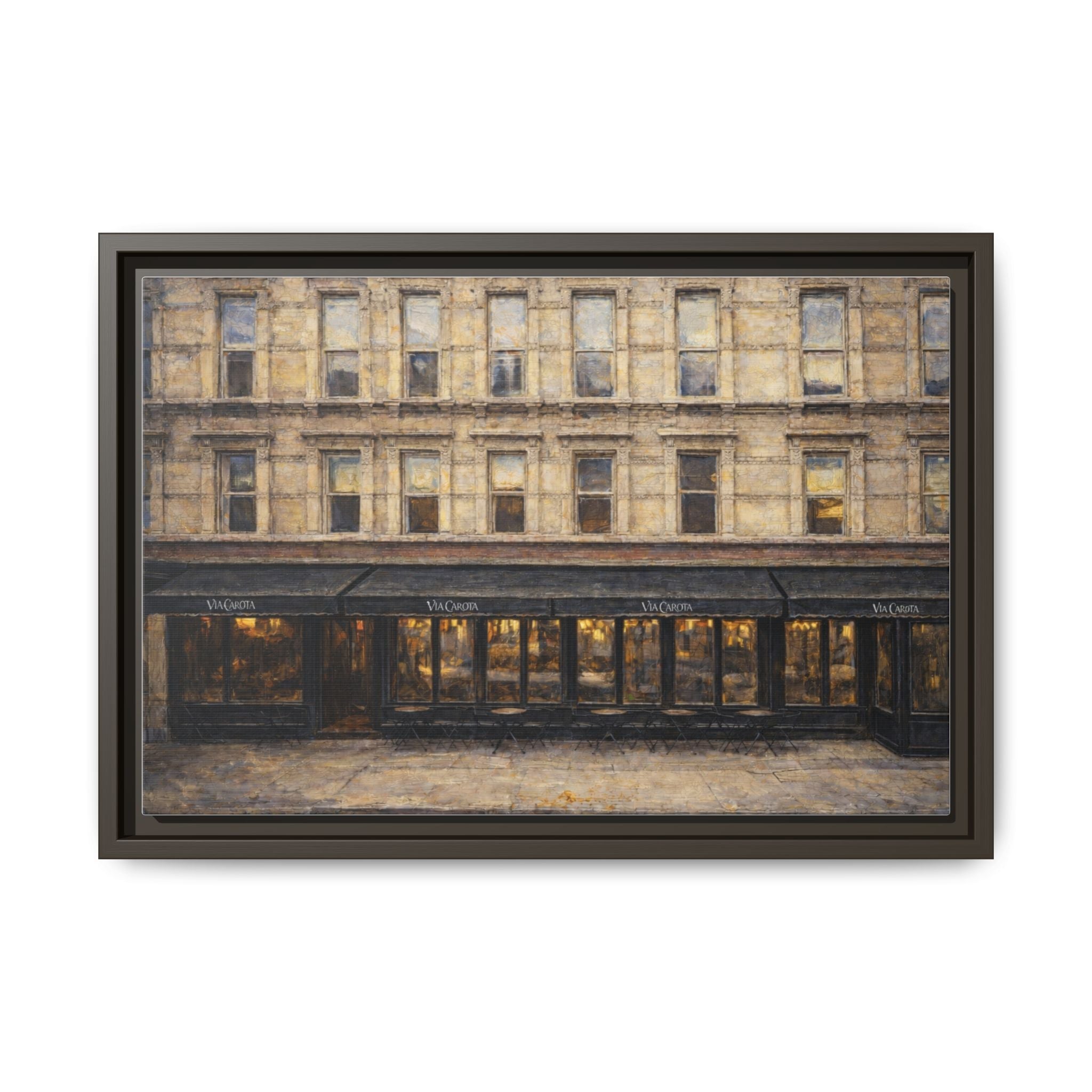 Via Carota — Restaurant Print | Matte Canvas + Wooden Frame