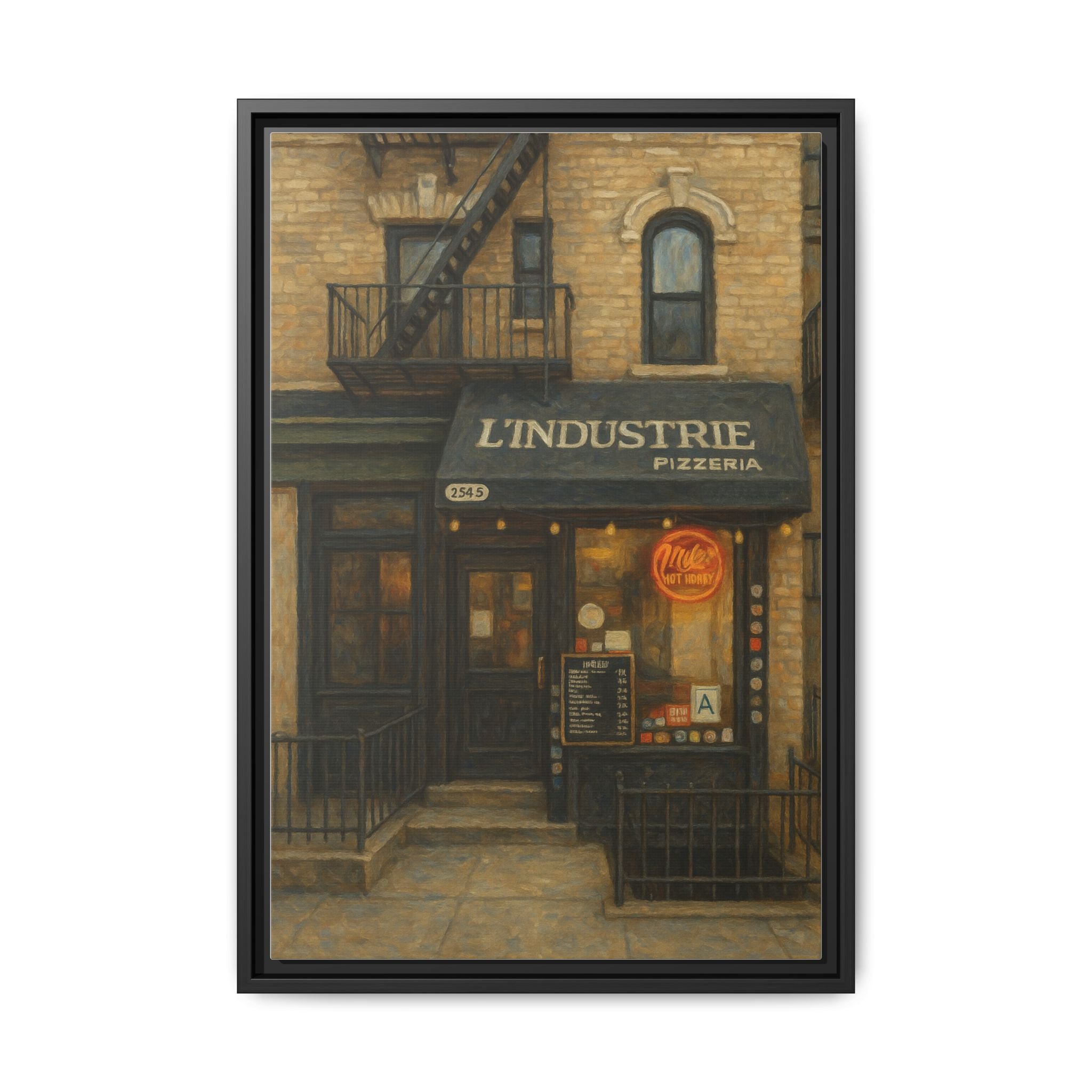 L'Industrie Pizza — Restaurant Print | Matte Canvas + Wooden Frame