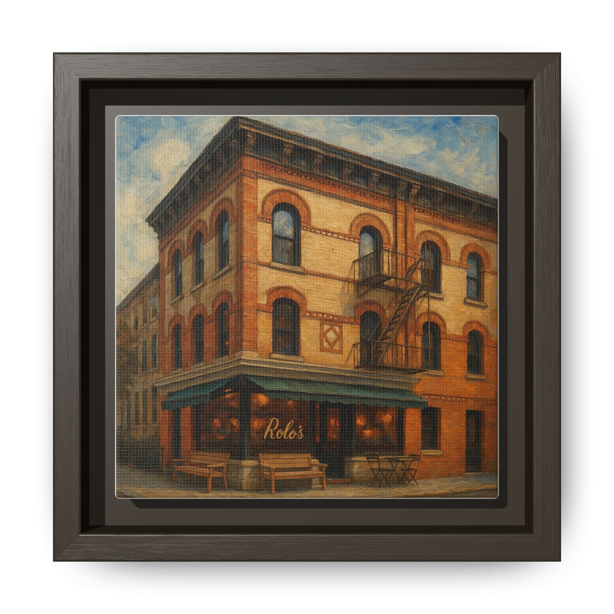 Rolo's — Restaurant Print | Matte Canvas + Wooden Frame