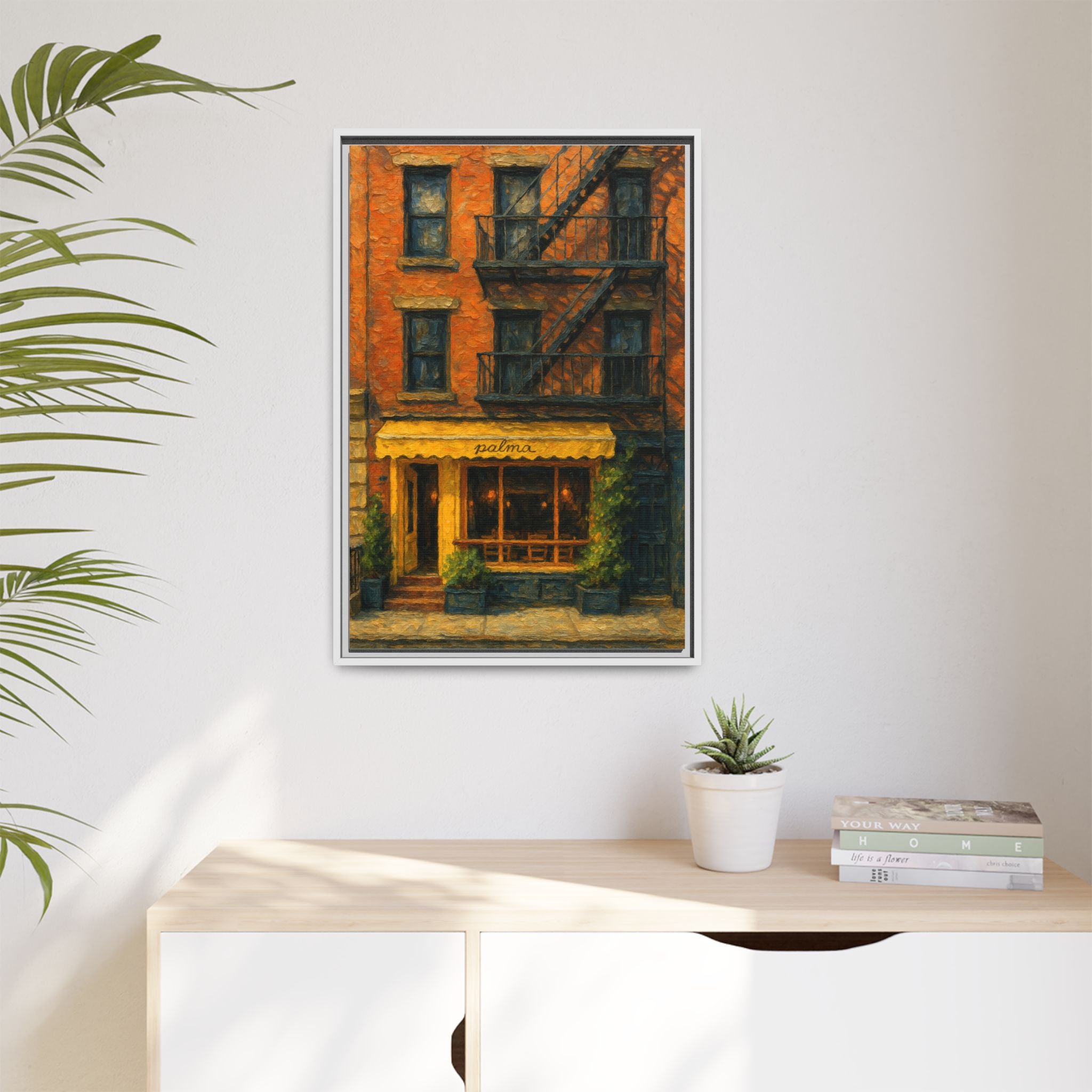 Palma II — Restaurant Print | Matte Canvas + Wooden Frame