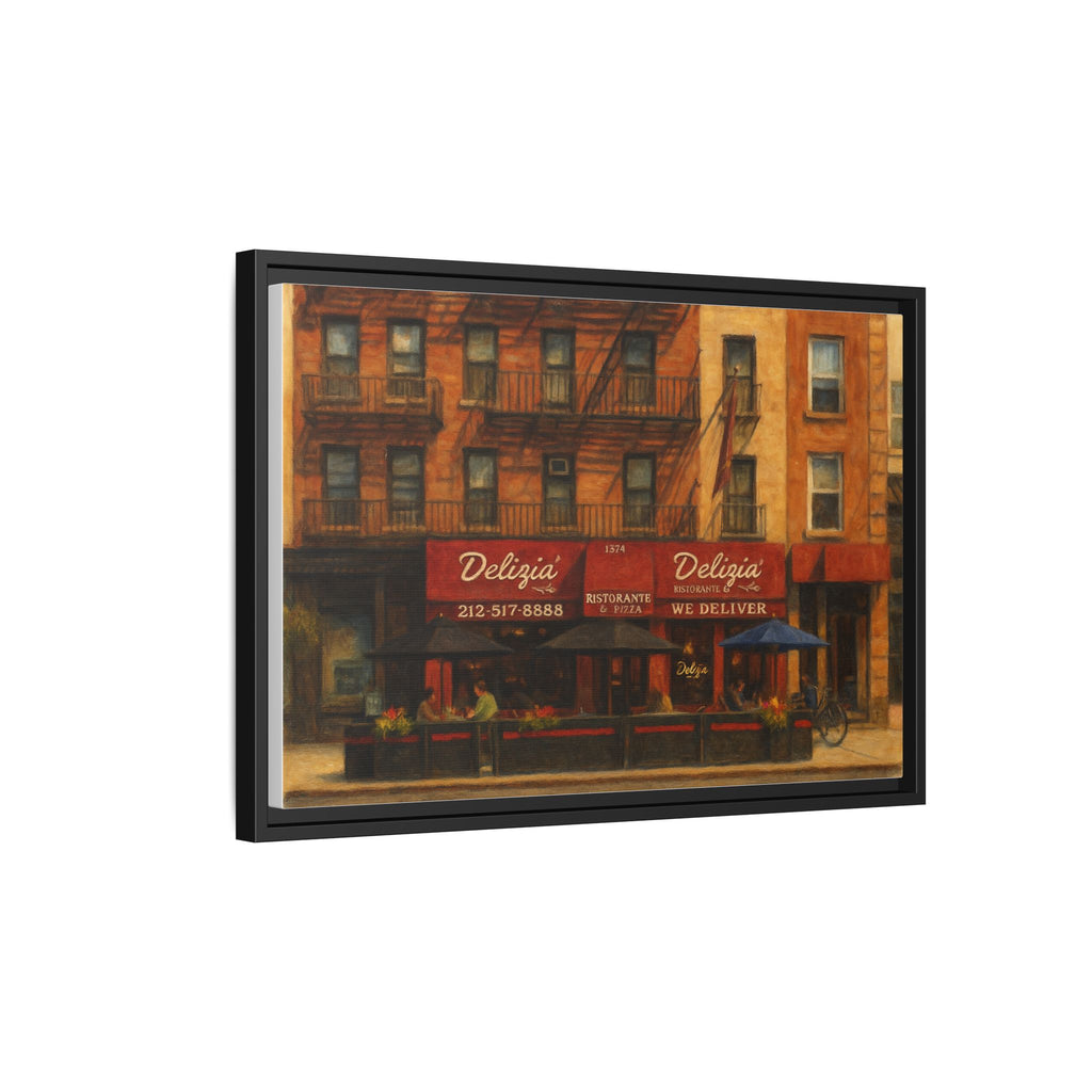 Delizia Pizza — Restaurant Print | Matte Canvas + Wooden Frame