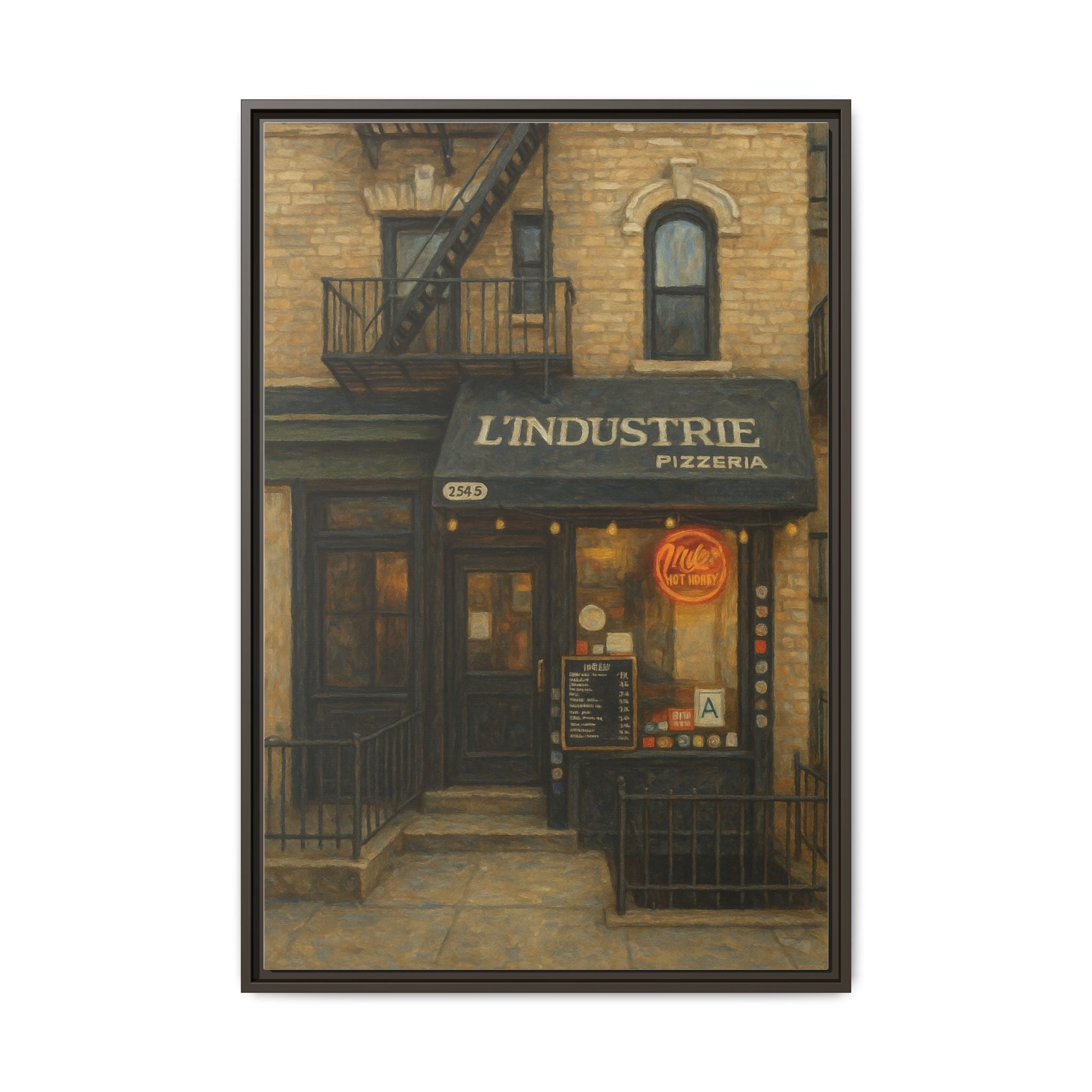 L'Industrie Pizza — Restaurant Print | Matte Canvas + Wooden Frame