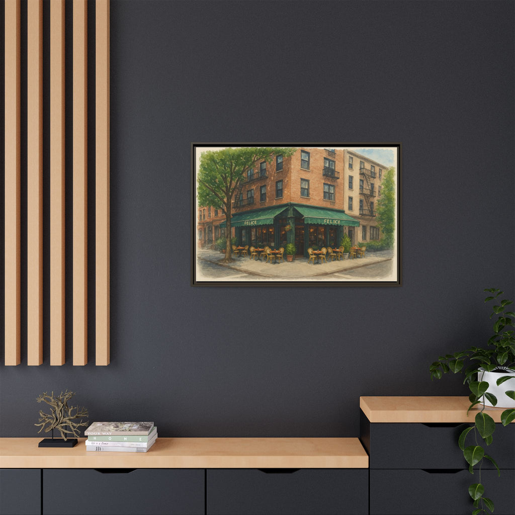 Felice — Restaurant Print | Matte Canvas + Wooden Frame