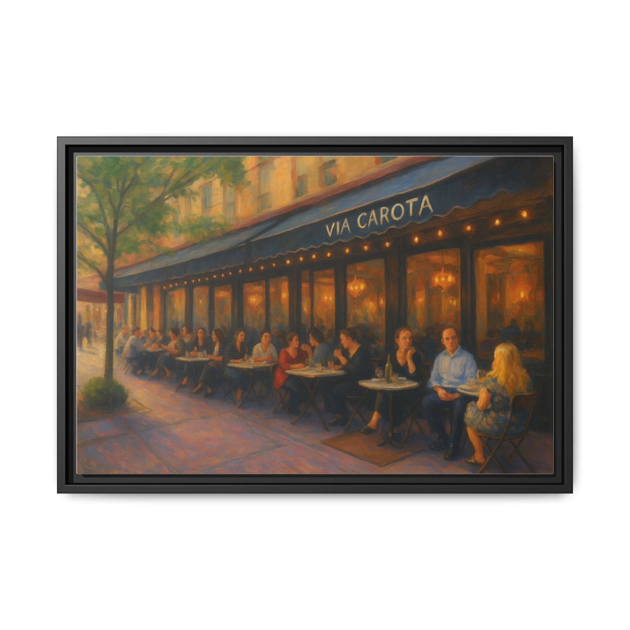 Via Carota — Restaurant Print | Matte Canvas + Wooden Frame