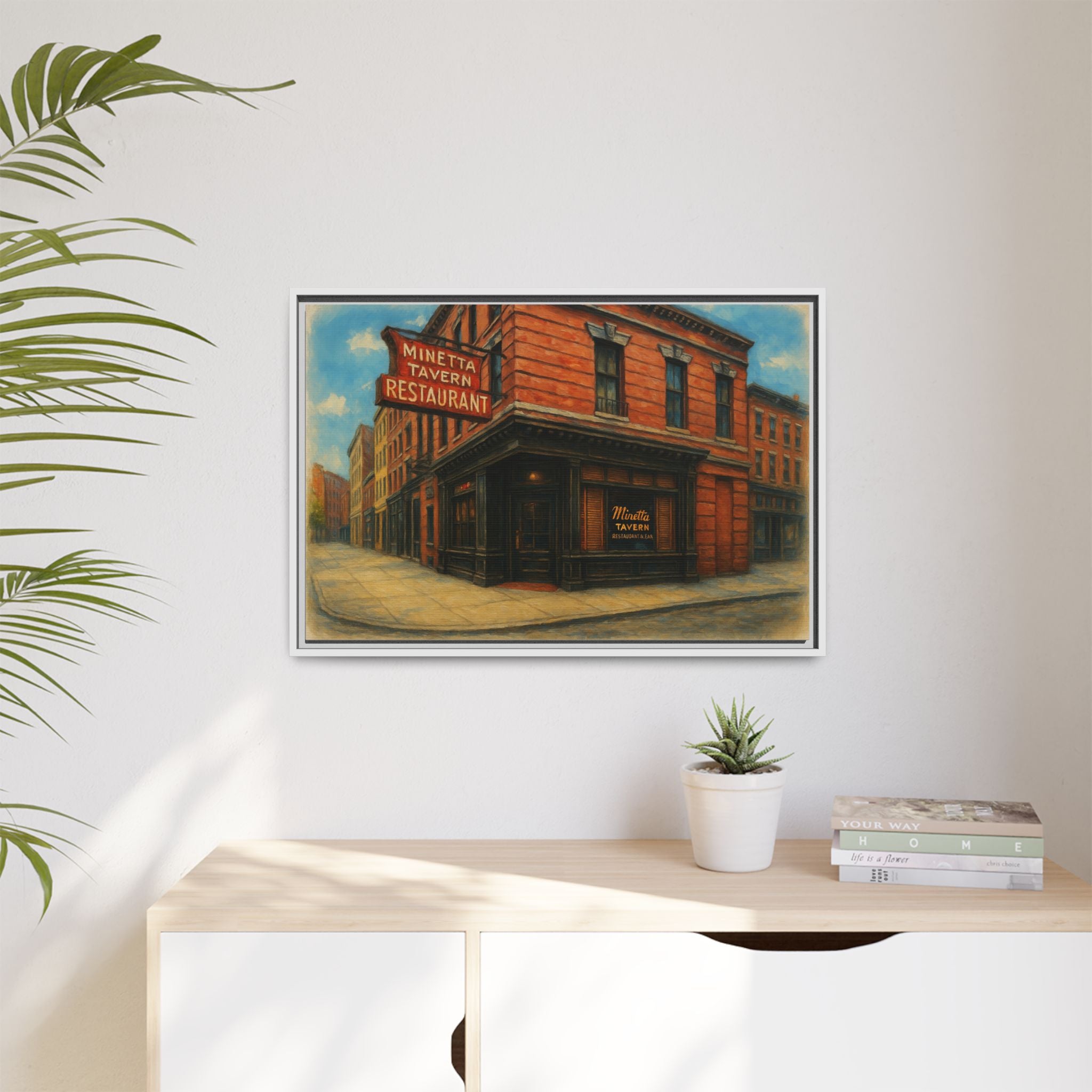 Minetta Tavern — Restaurant Print | Matte Canvas + Wooden Frame