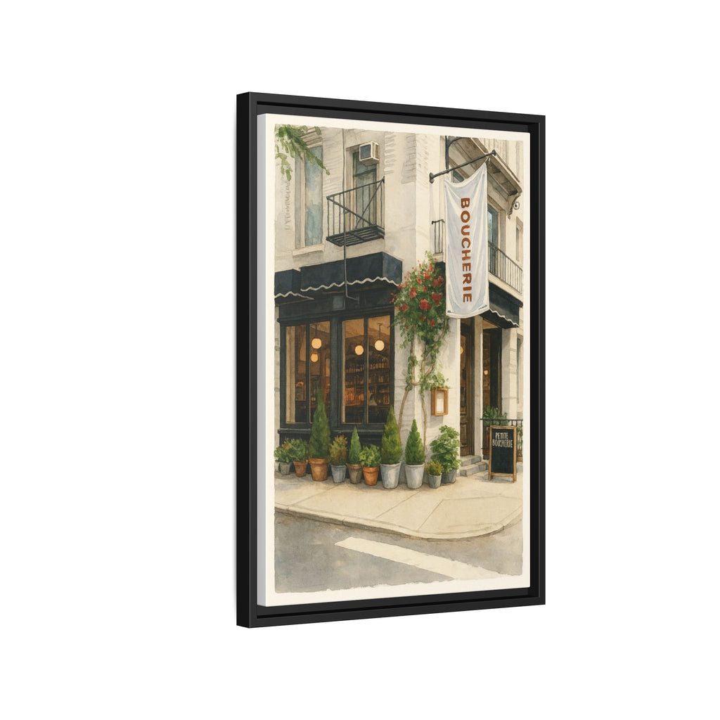 Petite Boucherie — Restaurant Print | Matte Canvas + Wooden Frame