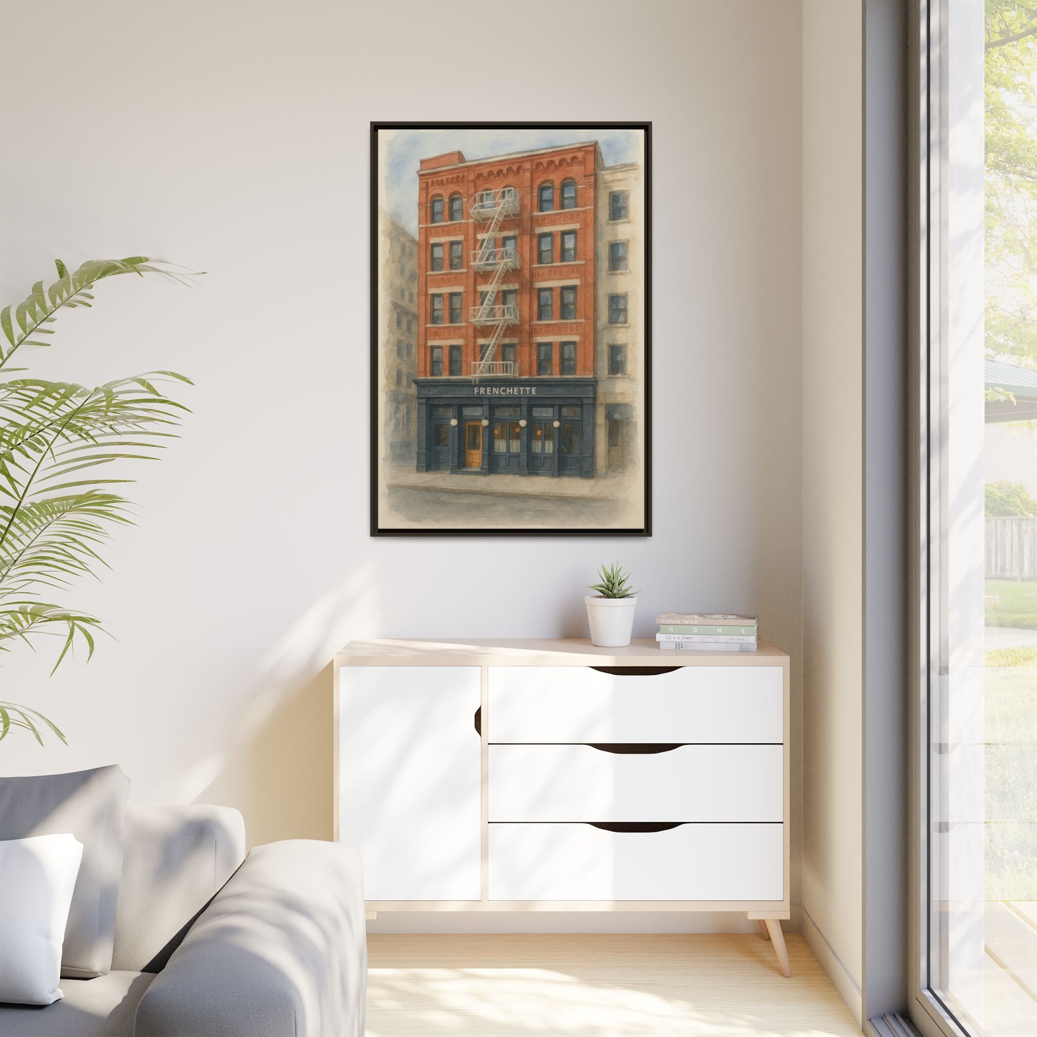 Frenchette Restaurant — Restaurant Print | Matte Canvas + Wooden Frame